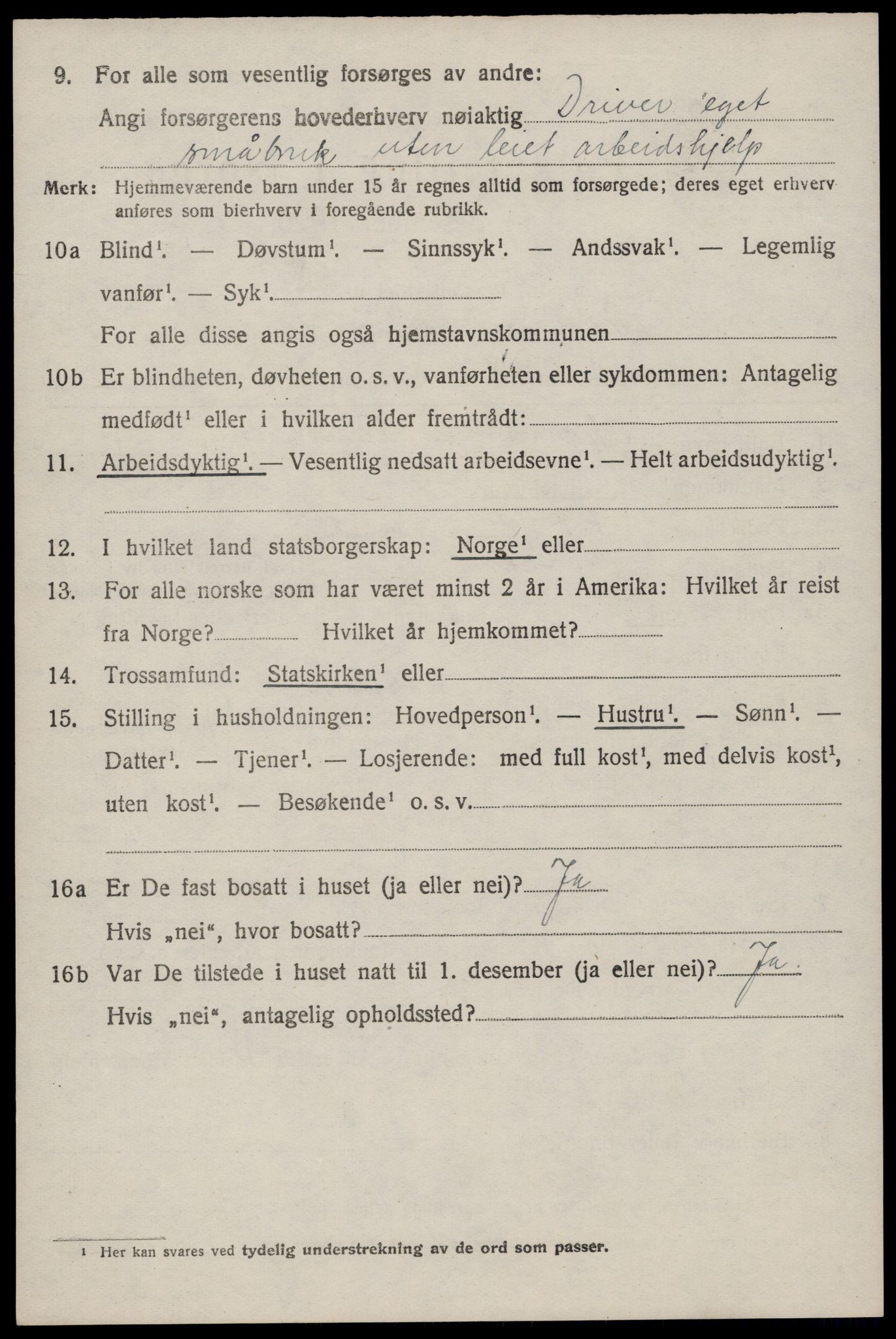 SAST, 1920 census for Ogna, 1920, p. 1898