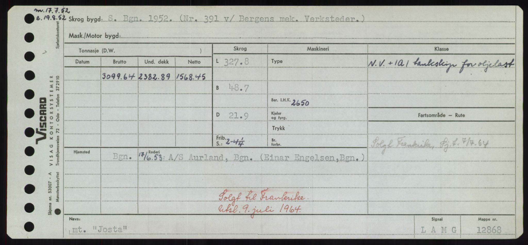 Sjøfartsdirektoratet med forløpere, Skipsmålingen, RA/S-1627/H/Hd/L0019: Fartøy, J, p. 581