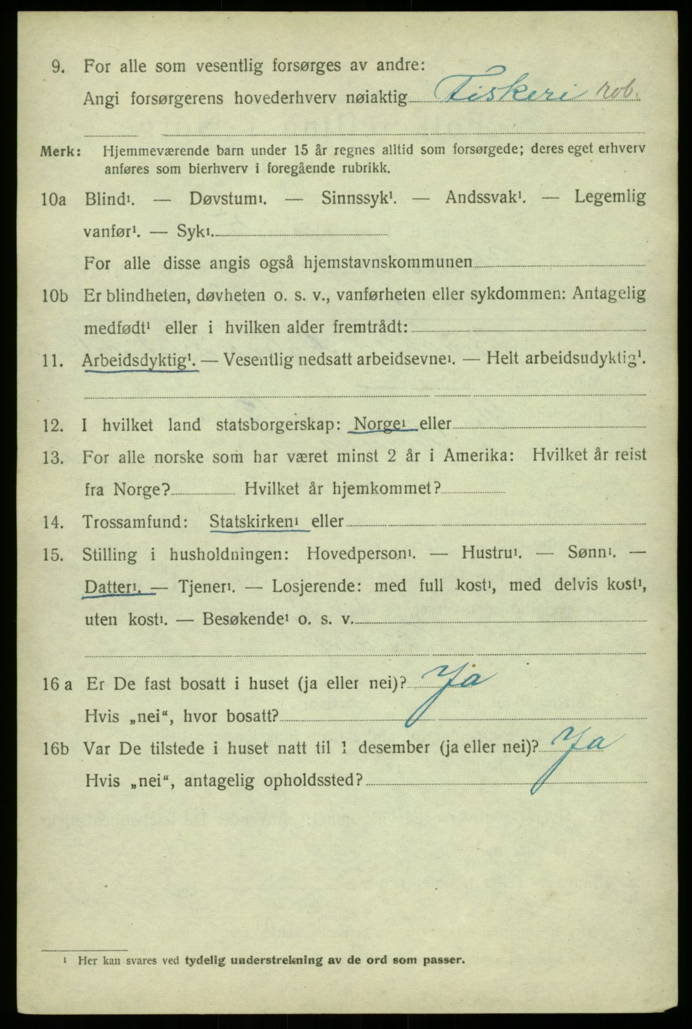 SAB, 1920 census for Herdla, 1920, p. 7518