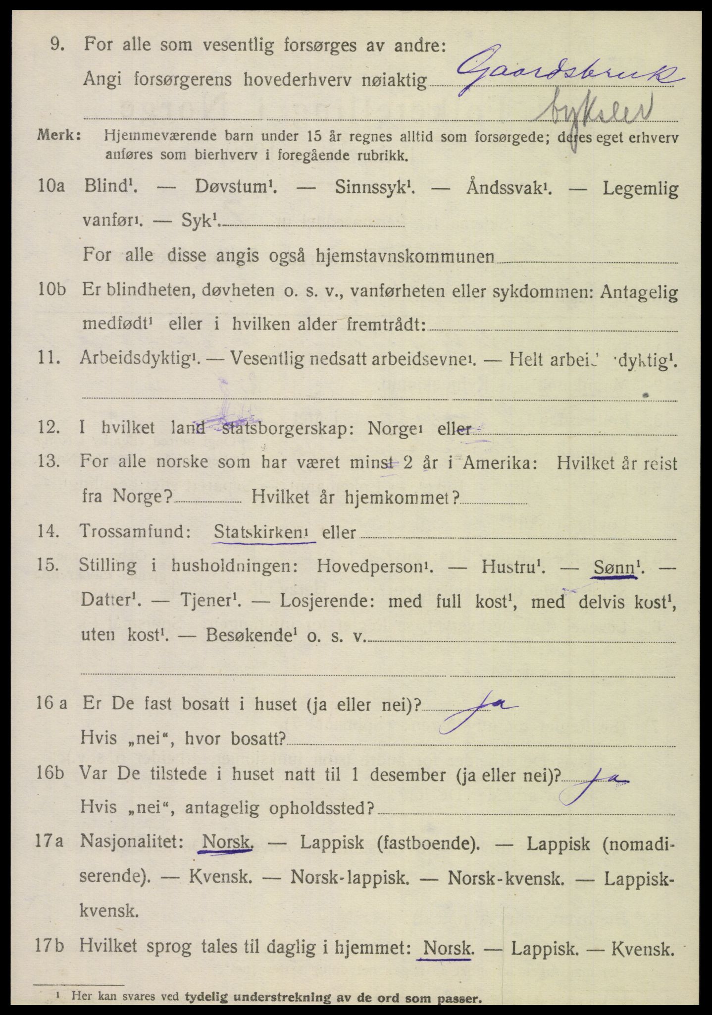 SAT, 1920 census for Hattfjelldal, 1920, p. 1257