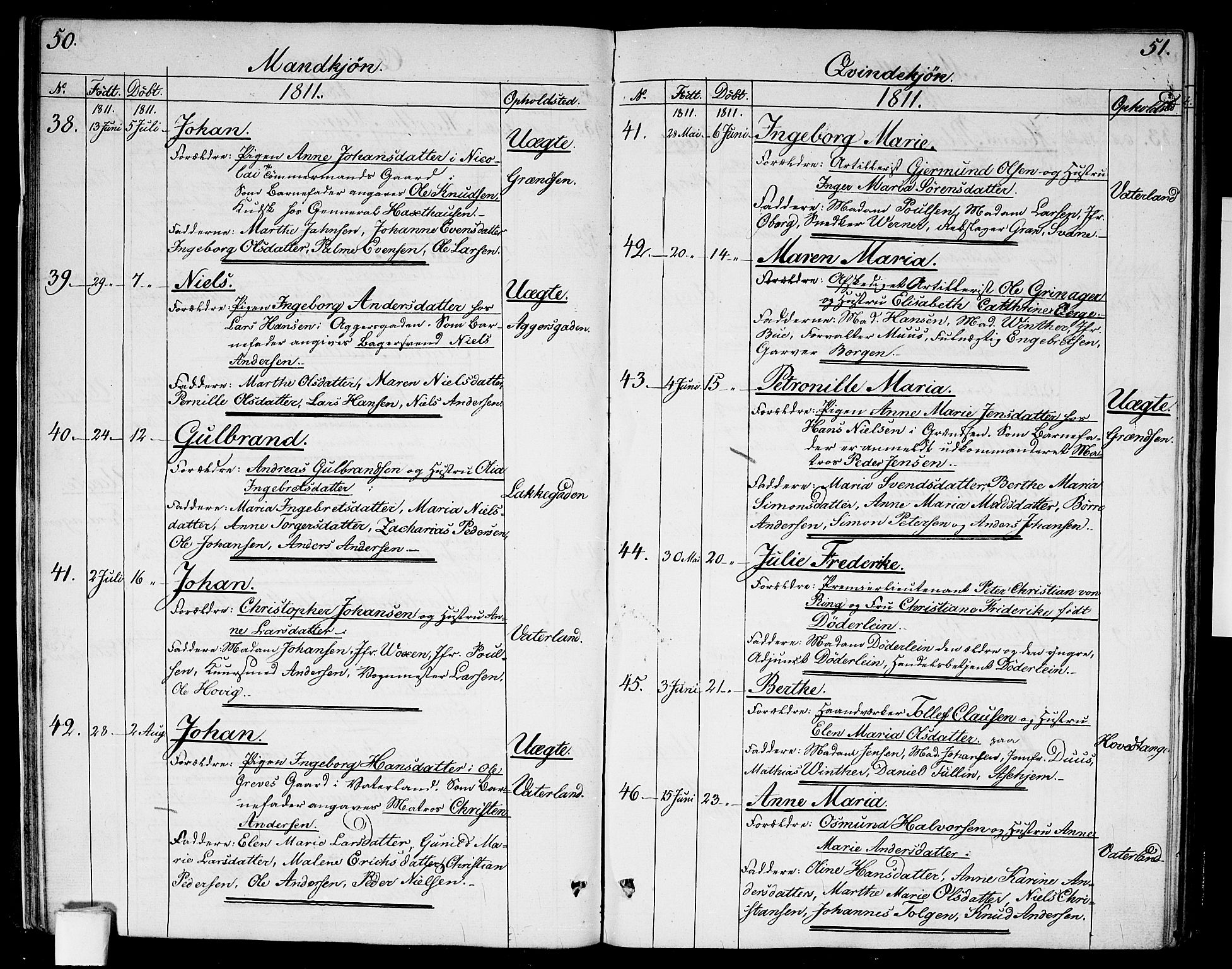 Garnisonsmenigheten Kirkebøker, SAO/A-10846/G/Ga/L0002: Parish register (copy) no. 2, 1810-1814, p. 50-51