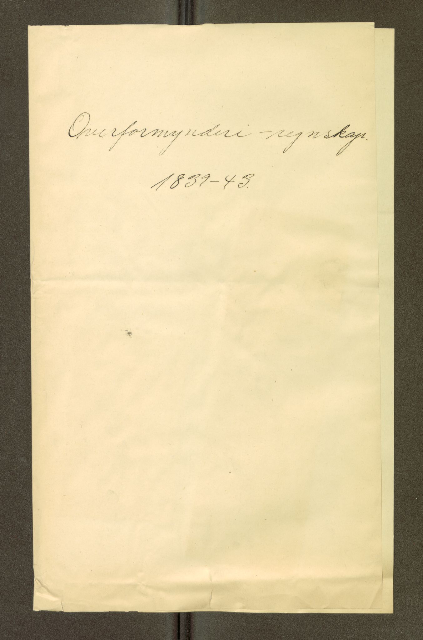 Søre Sunnmøre sorenskriveri, AV/SAT-A-4122/1/4/4G/L0005: Overformynderirekneskap, 1839-1843