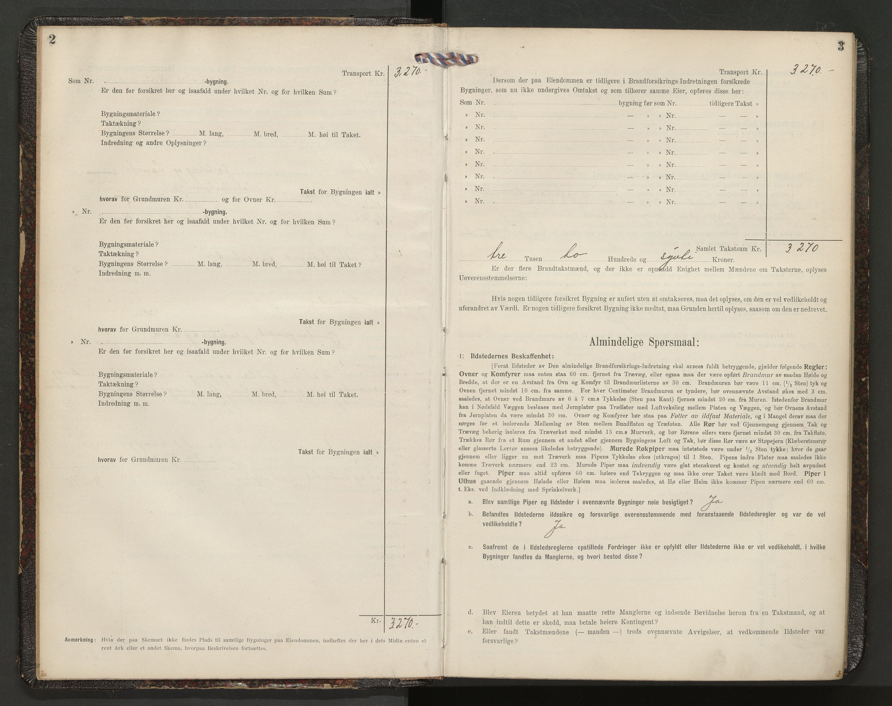 Stokke lensmannskontor, SAKO/A-550/Y/Yb/Ybb/L0002: Skjematakstprotokoll, 1913-1935, p. 2-3