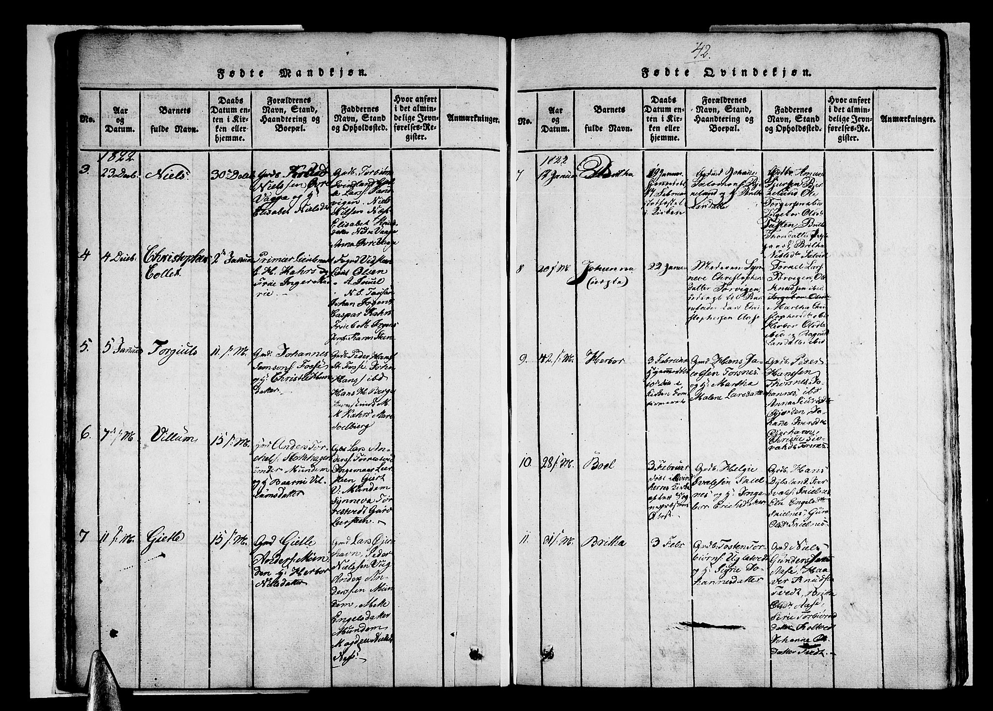 Strandebarm sokneprestembete, SAB/A-78401/H/Haa: Parish register (official) no. A 5, 1816-1826, p. 42