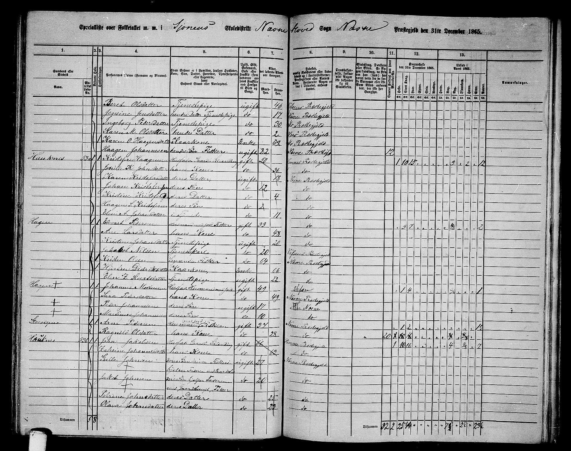 RA, 1865 census for Nesna, 1865, p. 107