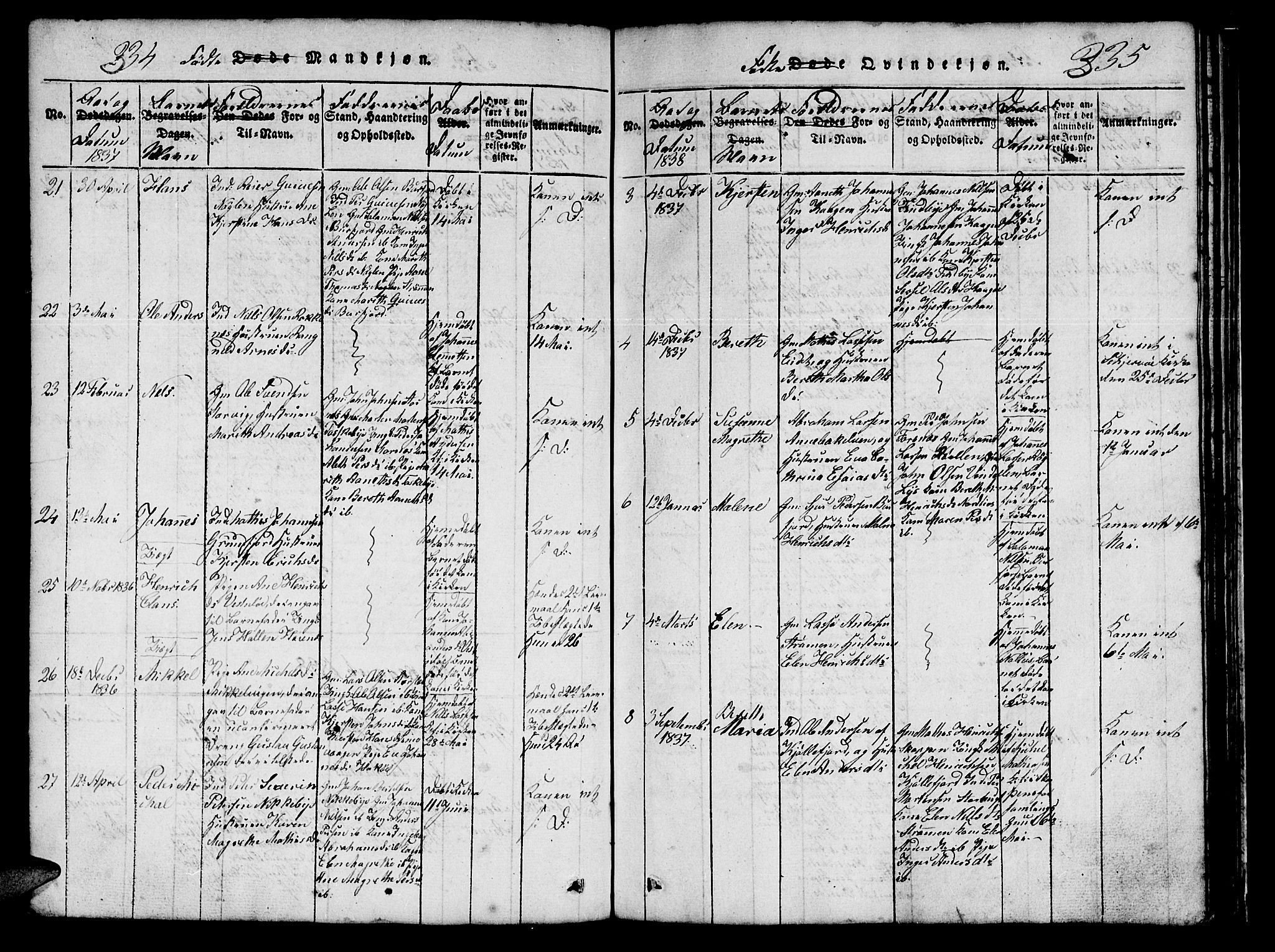 Skjervøy sokneprestkontor, SATØ/S-1300/H/Ha/Hab/L0001klokker: Parish register (copy) no. 1, 1825-1838, p. 334-335