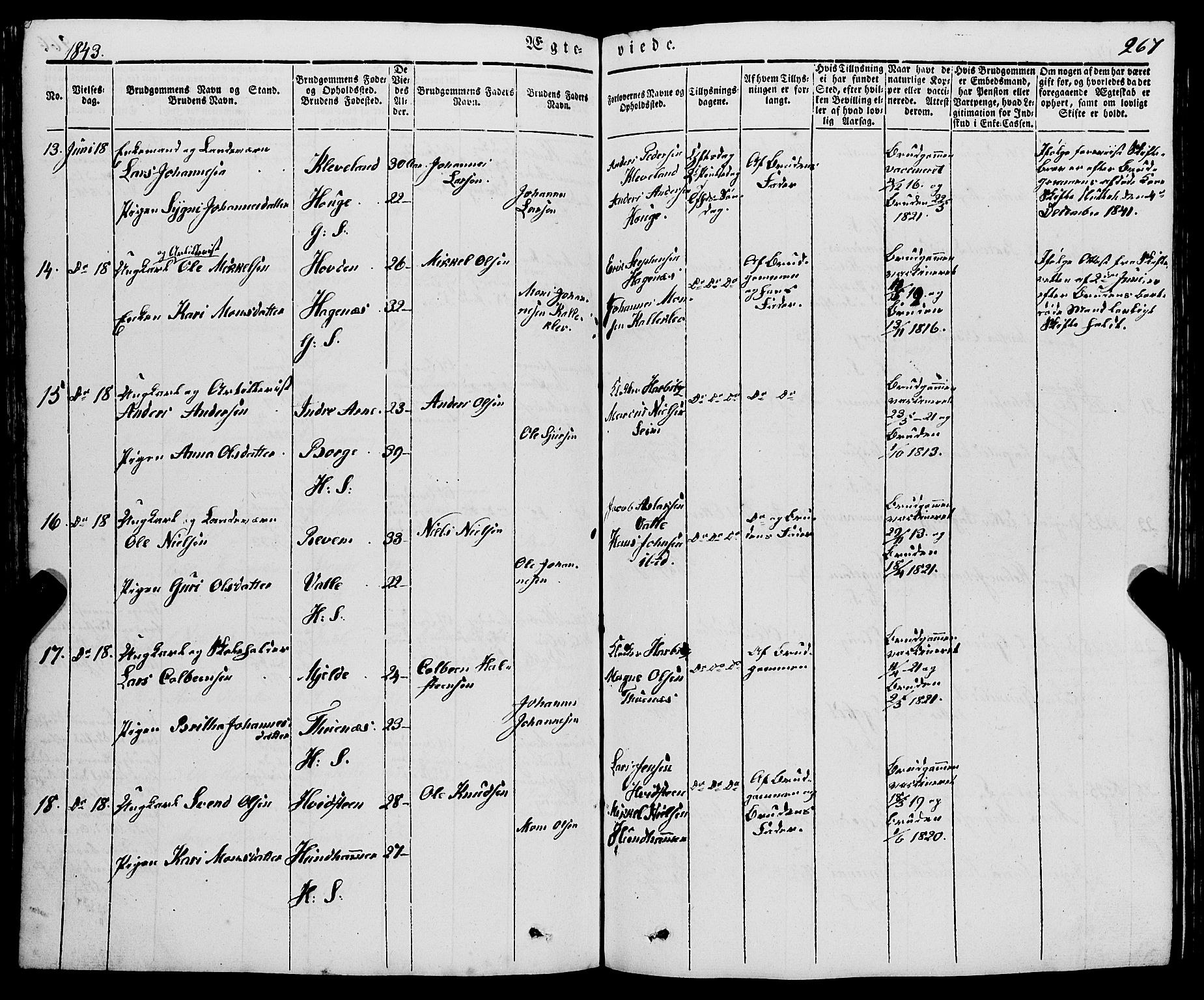 Haus sokneprestembete, SAB/A-75601/H/Haa: Parish register (official) no. A 15, 1838-1847, p. 267