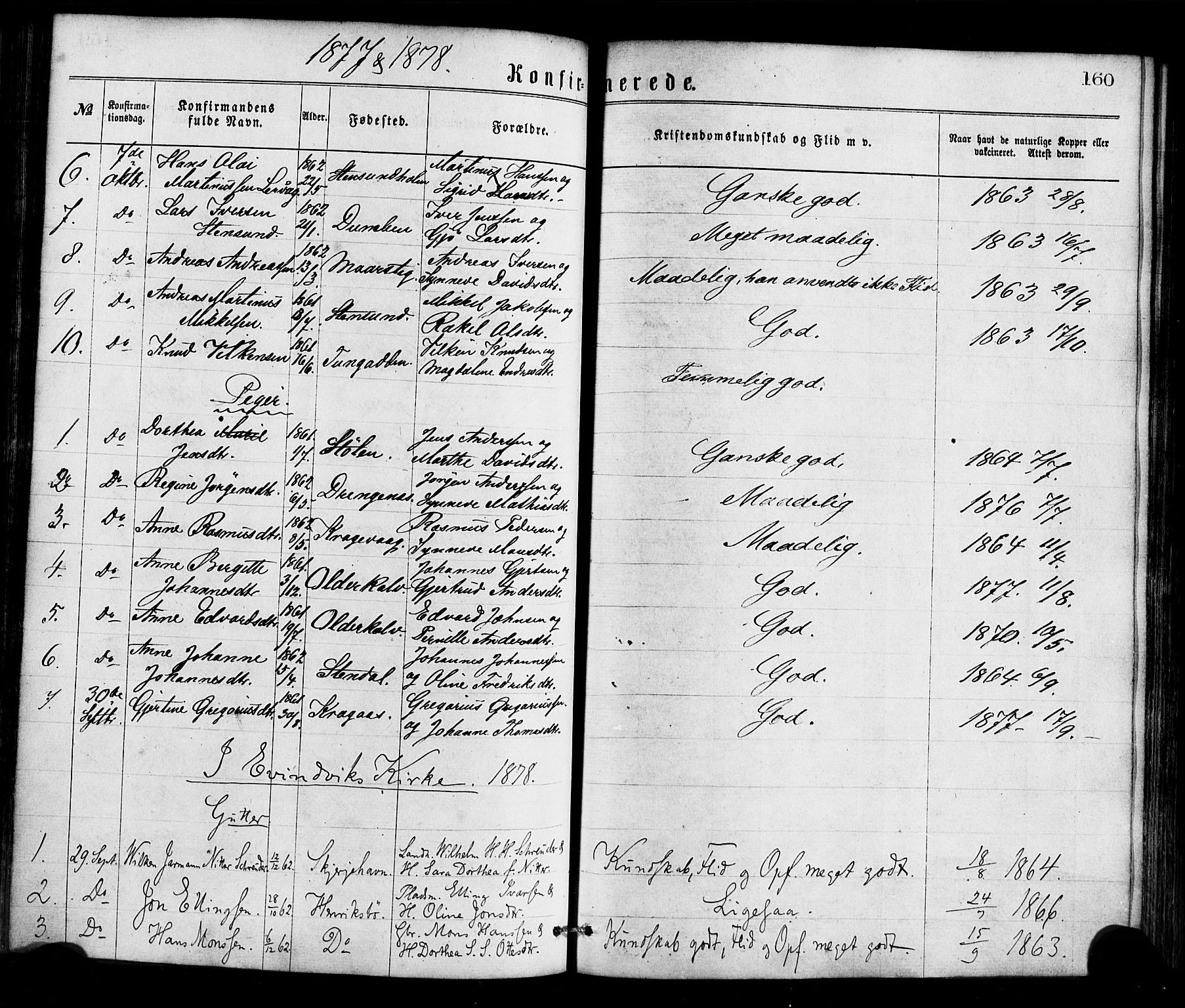 Gulen sokneprestembete, SAB/A-80201/H/Haa/Haaa/L0023: Parish register (official) no. A 23, 1870-1880, p. 160