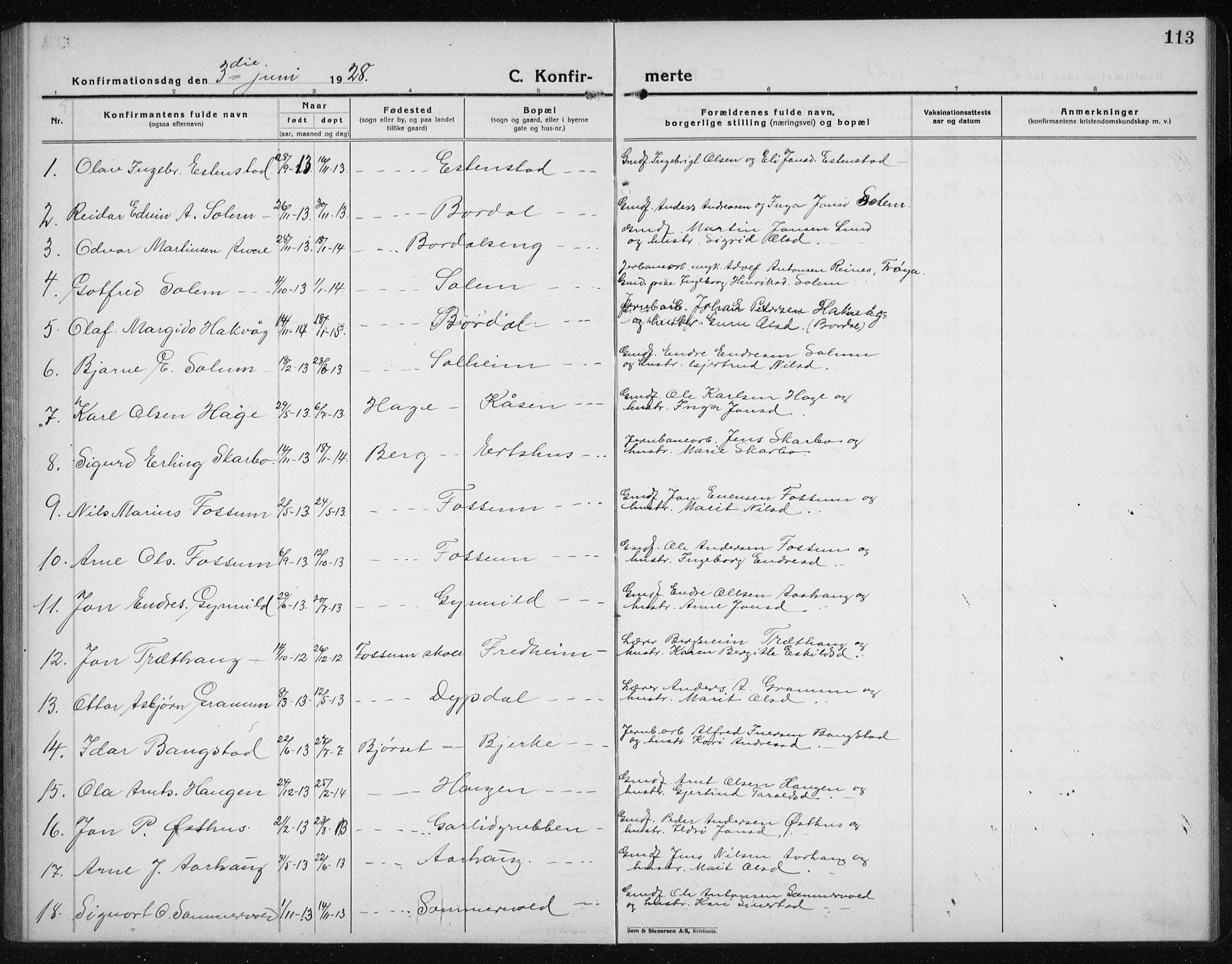 Ministerialprotokoller, klokkerbøker og fødselsregistre - Sør-Trøndelag, SAT/A-1456/689/L1045: Parish register (copy) no. 689C04, 1923-1940, p. 113