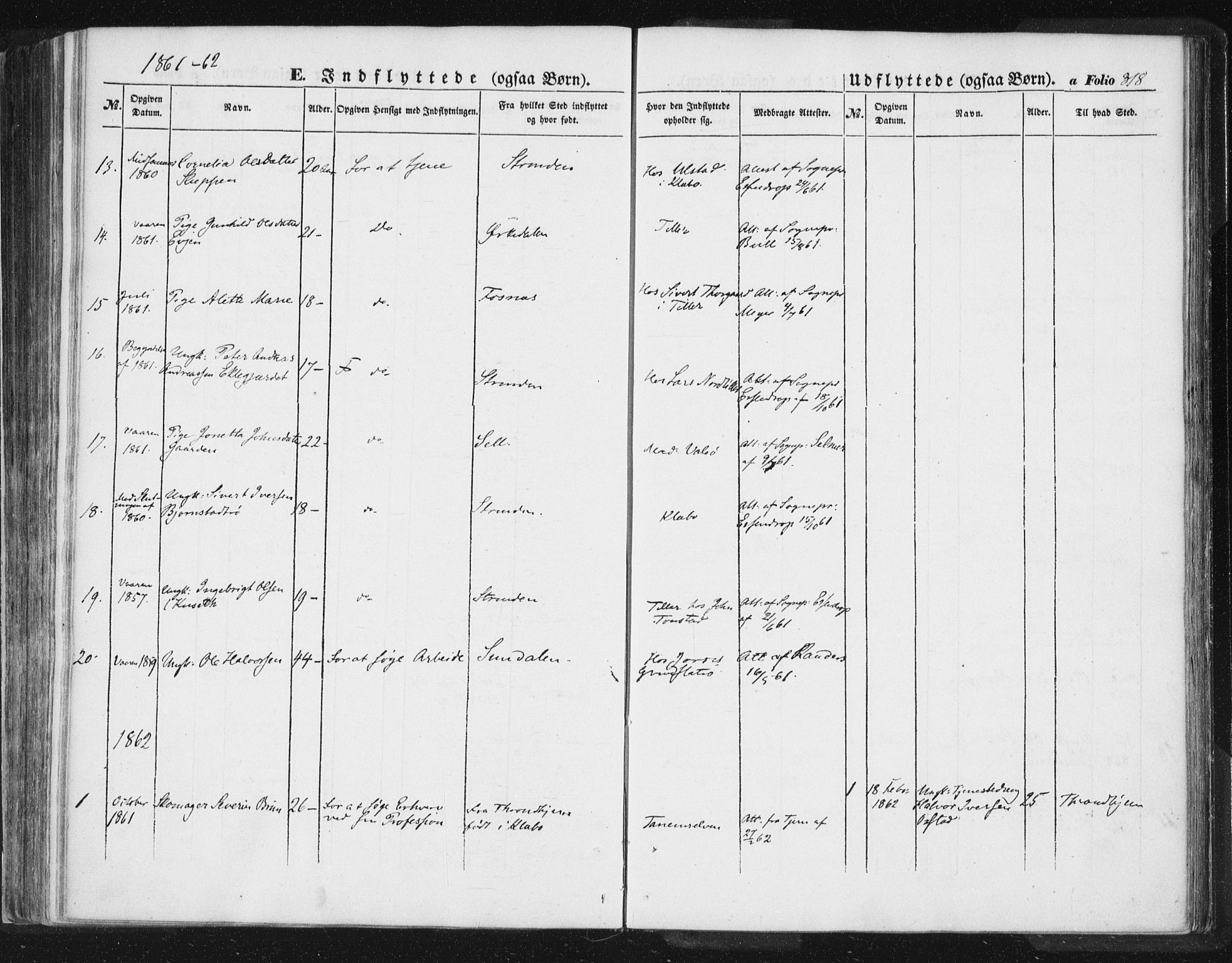 Ministerialprotokoller, klokkerbøker og fødselsregistre - Sør-Trøndelag, SAT/A-1456/618/L0441: Parish register (official) no. 618A05, 1843-1862, p. 318
