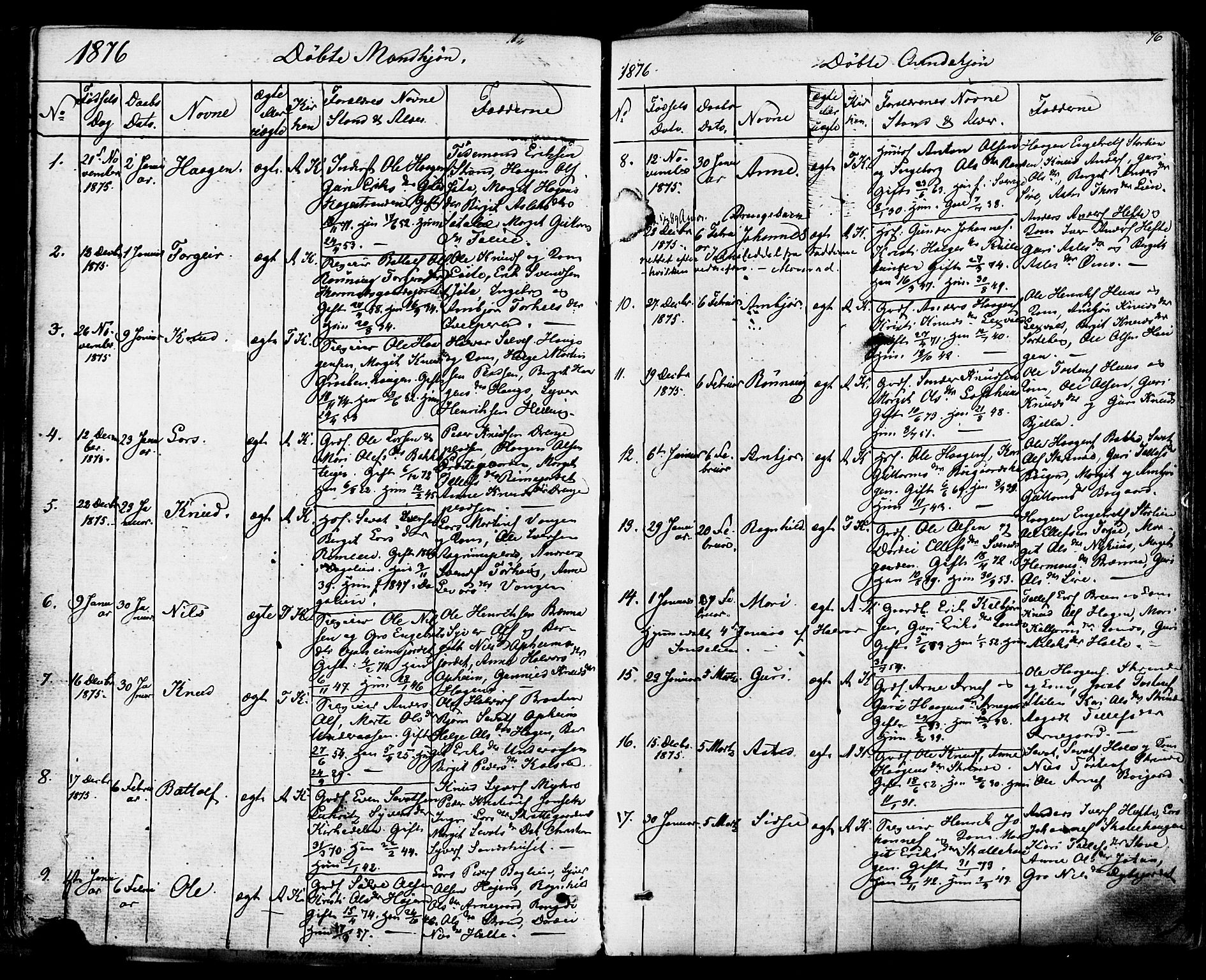 Ål kirkebøker, AV/SAKO-A-249/F/Fa/L0007: Parish register (official) no. I 7, 1865-1881, p. 76