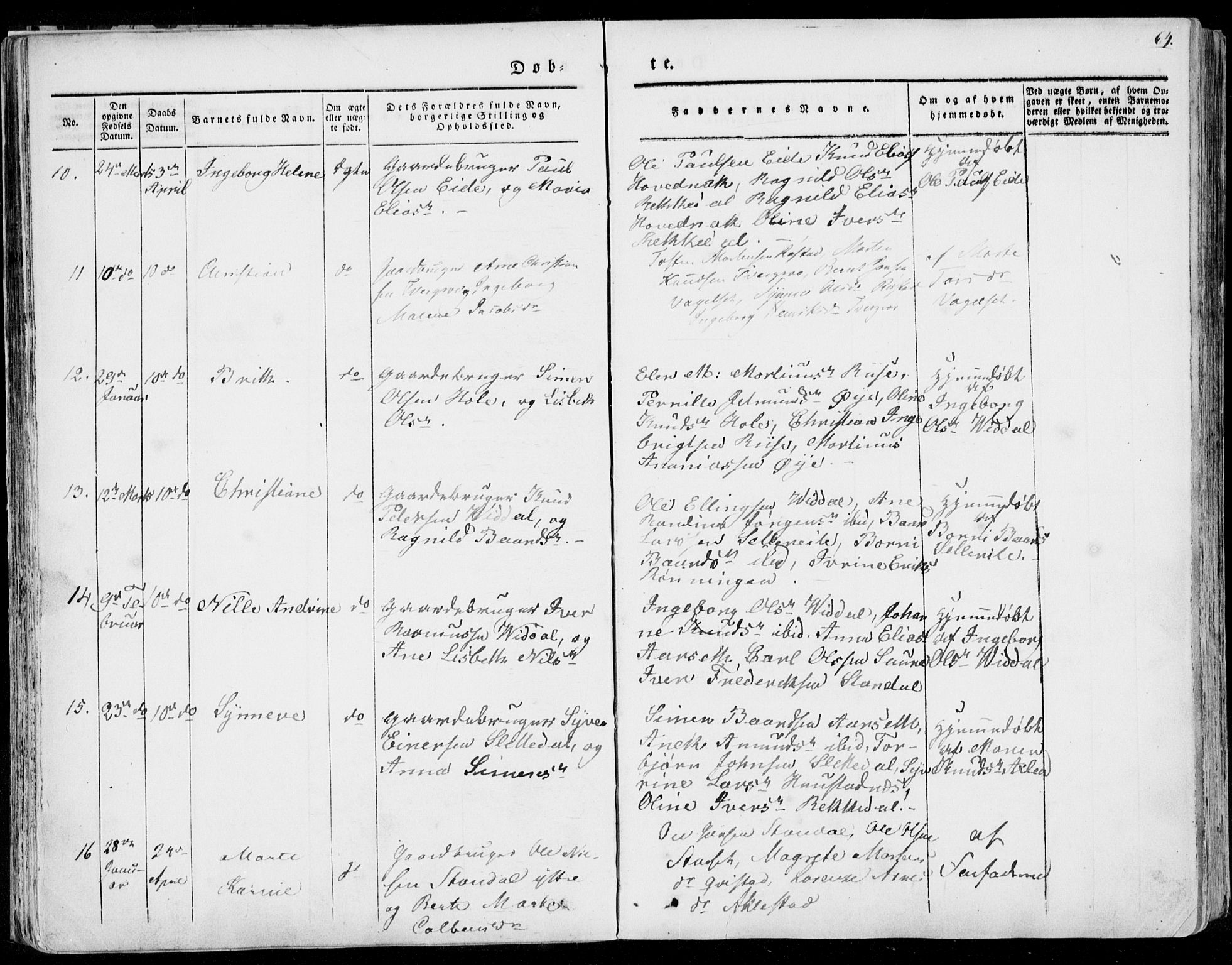 Ministerialprotokoller, klokkerbøker og fødselsregistre - Møre og Romsdal, AV/SAT-A-1454/515/L0208: Parish register (official) no. 515A04, 1830-1846, p. 64