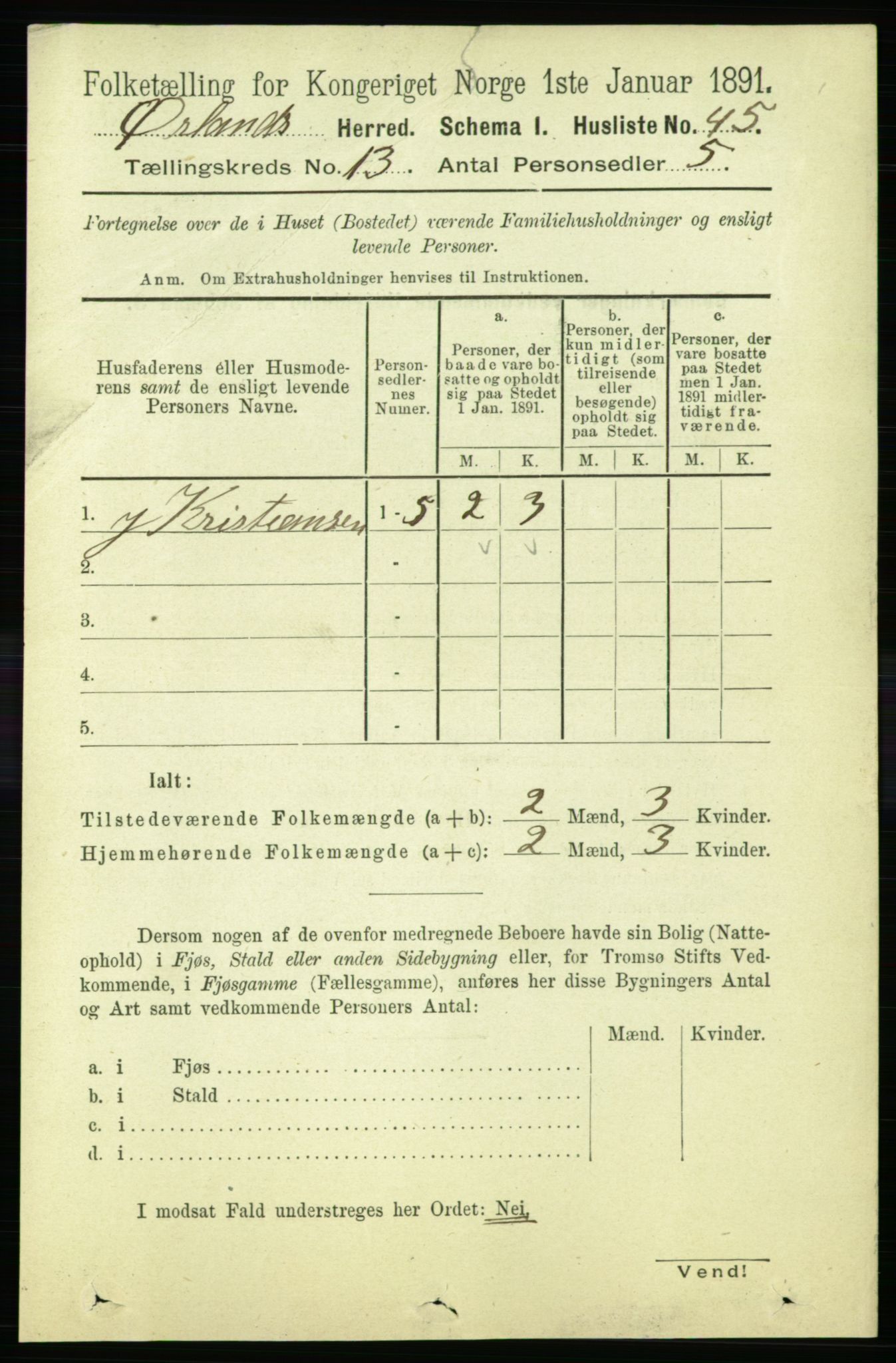 RA, 1891 census for 1621 Ørland, 1891, p. 5861