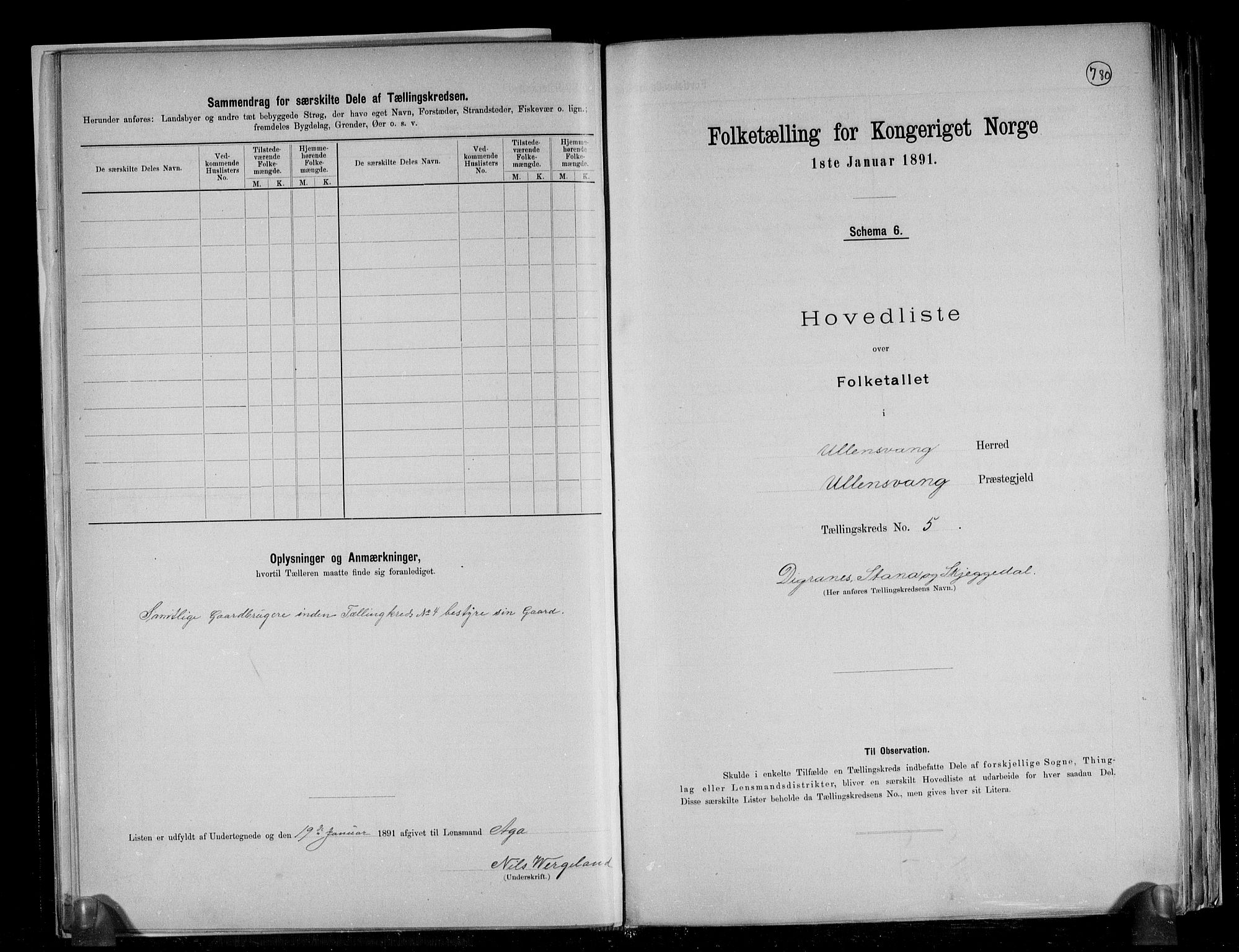 RA, 1891 census for 1230 Ullensvang, 1891, p. 16