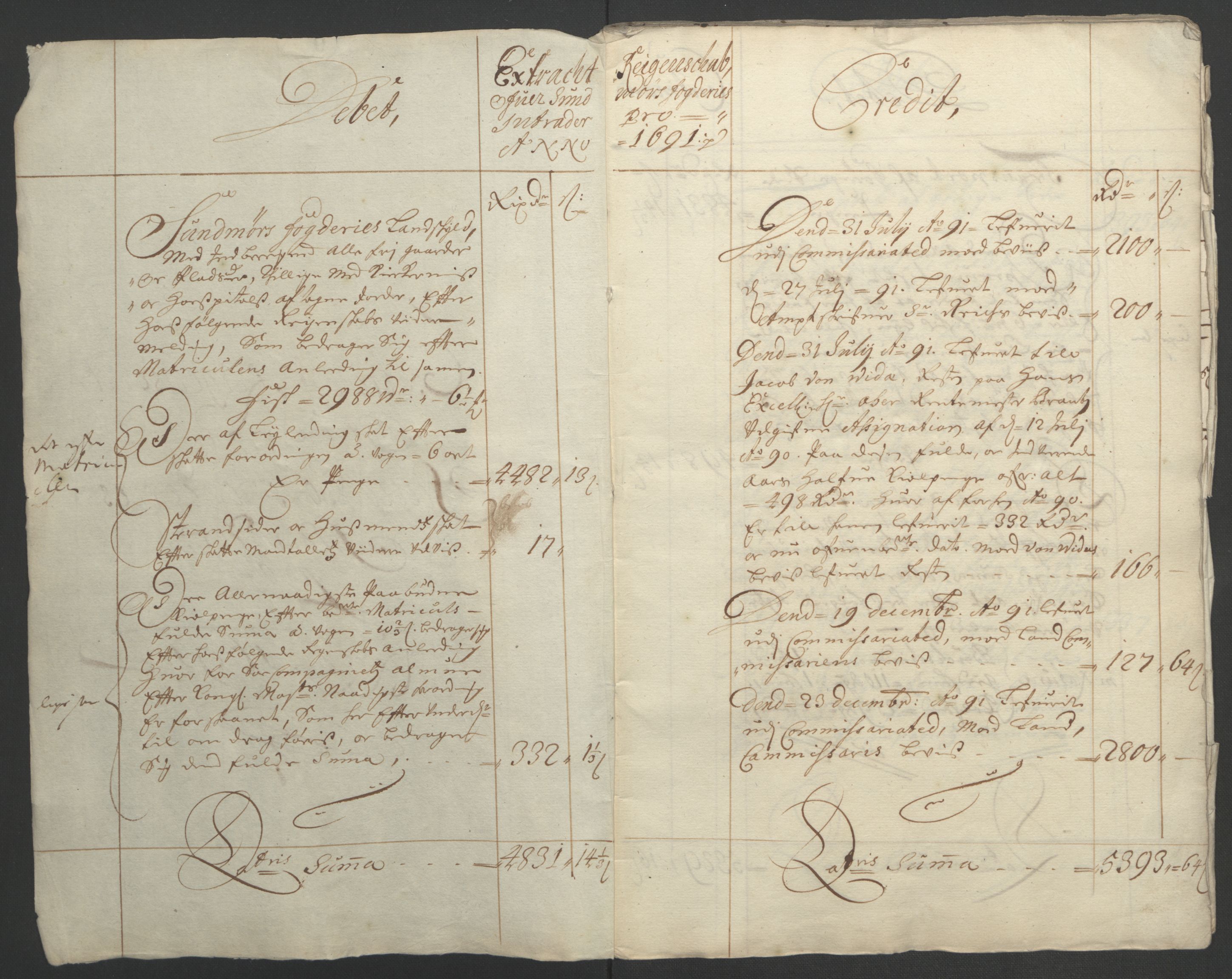 Rentekammeret inntil 1814, Reviderte regnskaper, Fogderegnskap, RA/EA-4092/R54/L3554: Fogderegnskap Sunnmøre, 1691-1693, p. 6