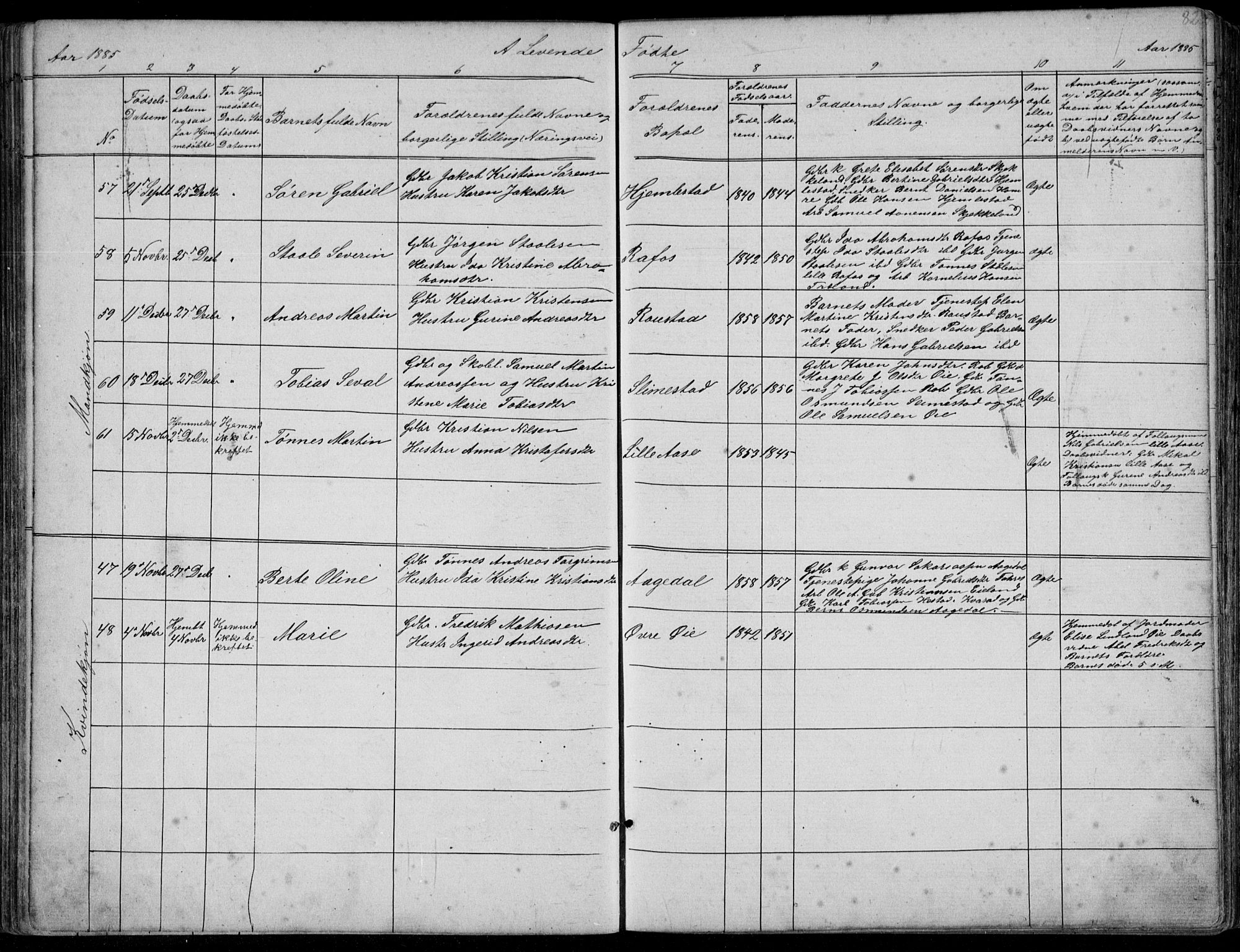 Kvinesdal sokneprestkontor, AV/SAK-1111-0026/F/Fb/Fbb/L0002: Parish register (copy) no. B 2, 1873-1897, p. 82