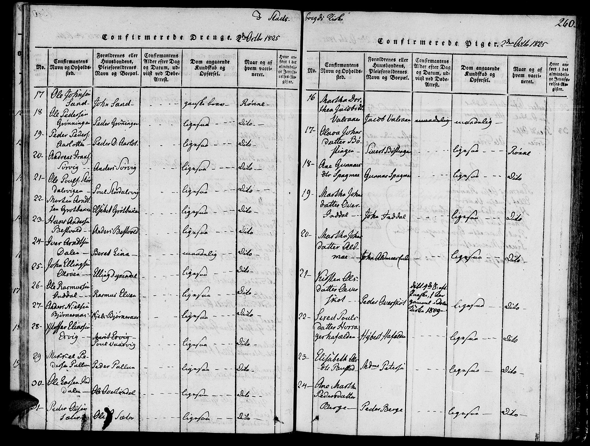 Ministerialprotokoller, klokkerbøker og fødselsregistre - Sør-Trøndelag, SAT/A-1456/646/L0608: Parish register (official) no. 646A06, 1816-1825, p. 260