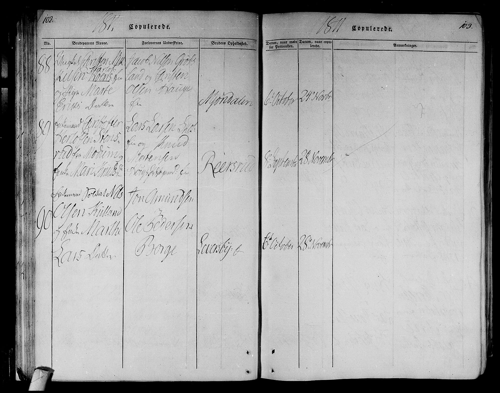 Eiker kirkebøker, AV/SAKO-A-4/F/Fa/L0010: Parish register (official) no. I 10, 1806-1815, p. 102-103