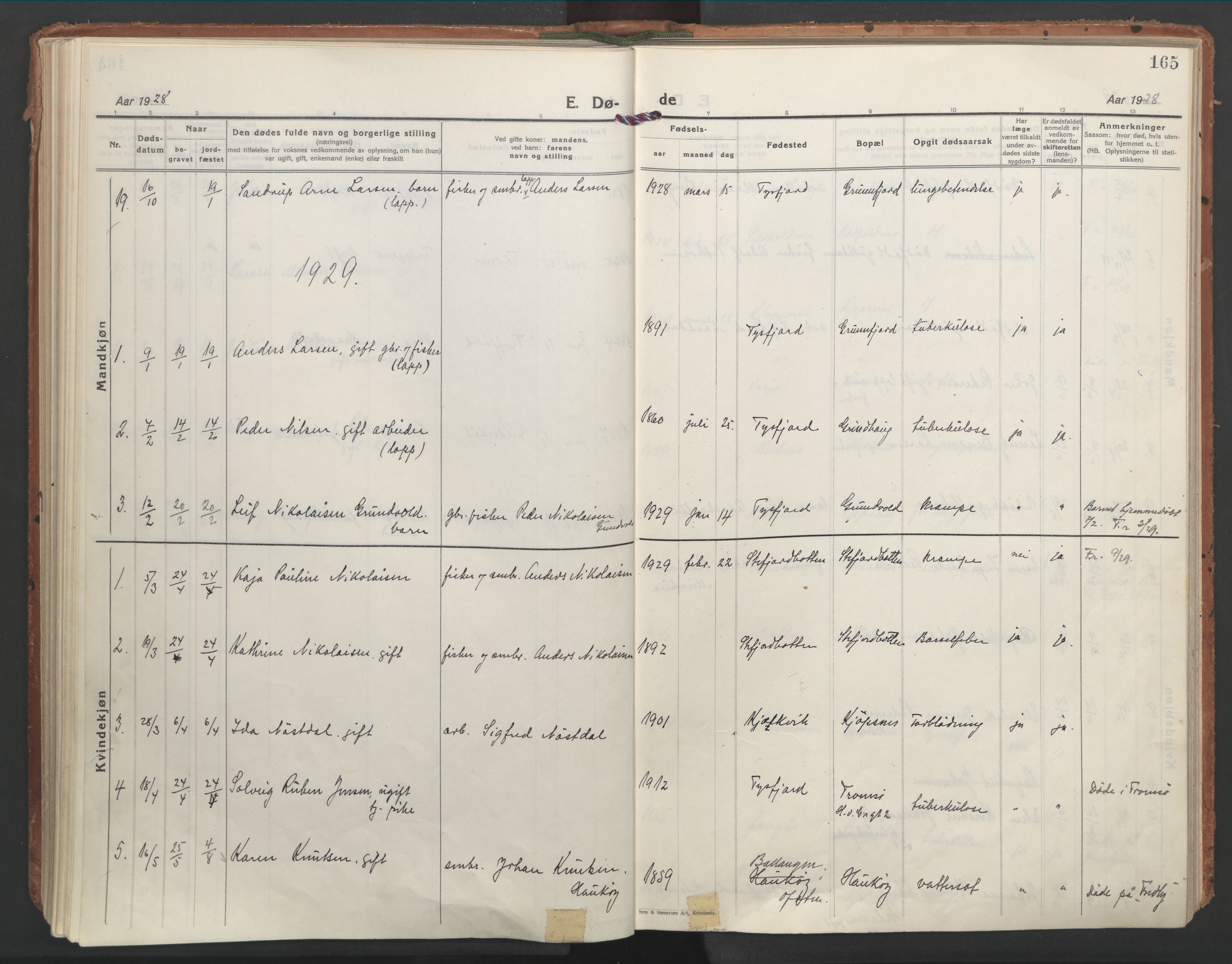 Ministerialprotokoller, klokkerbøker og fødselsregistre - Nordland, AV/SAT-A-1459/861/L0873: Parish register (official) no. 861A08, 1923-1932, p. 165