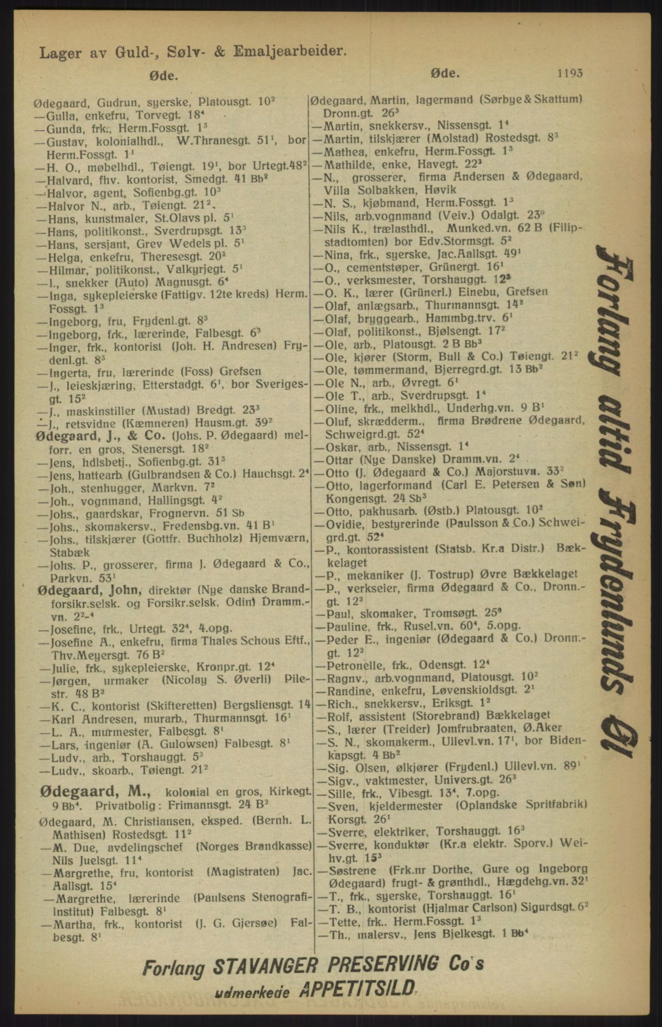 Kristiania/Oslo adressebok, PUBL/-, 1915, p. 1193