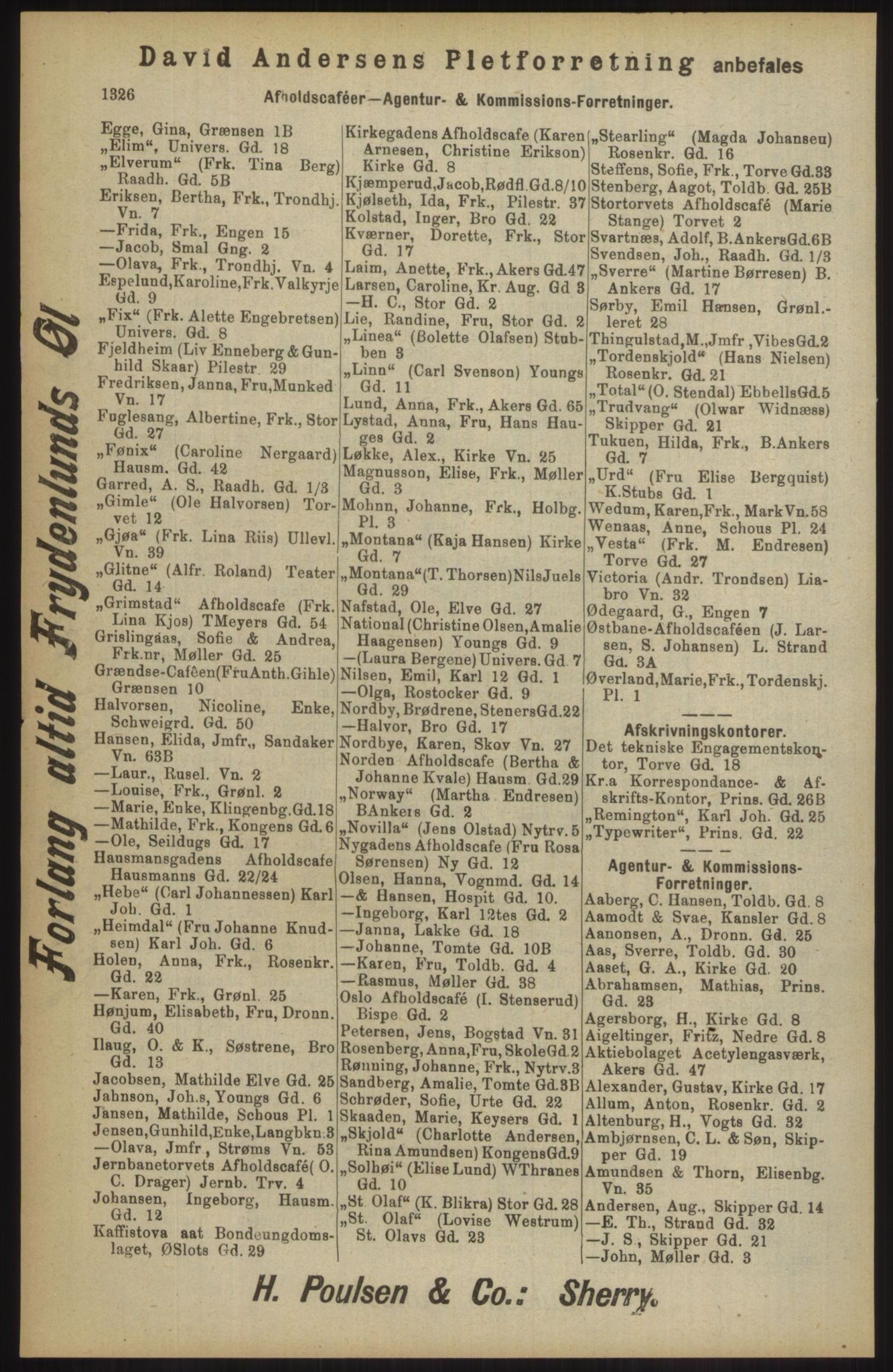 Kristiania/Oslo adressebok, PUBL/-, 1904, p. 1326