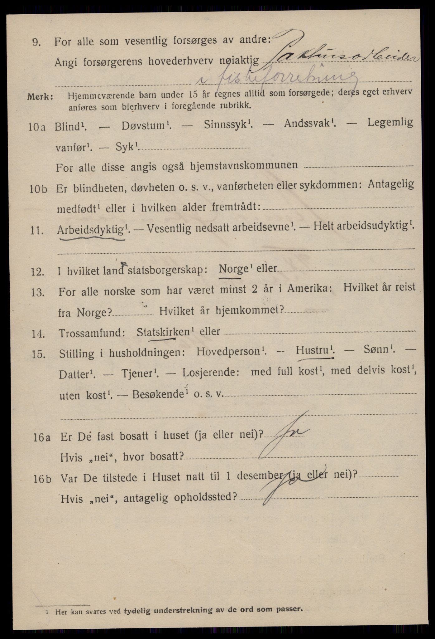 SAT, 1920 census for Kristiansund, 1920, p. 21376