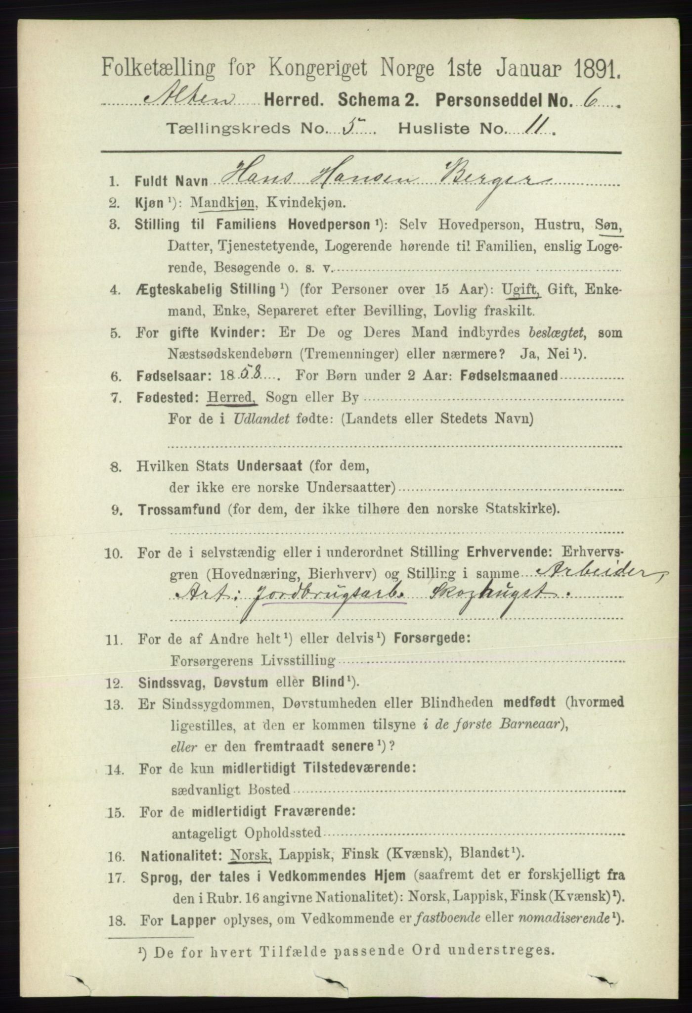 RA, 1891 census for 2012 Alta, 1891, p. 1708