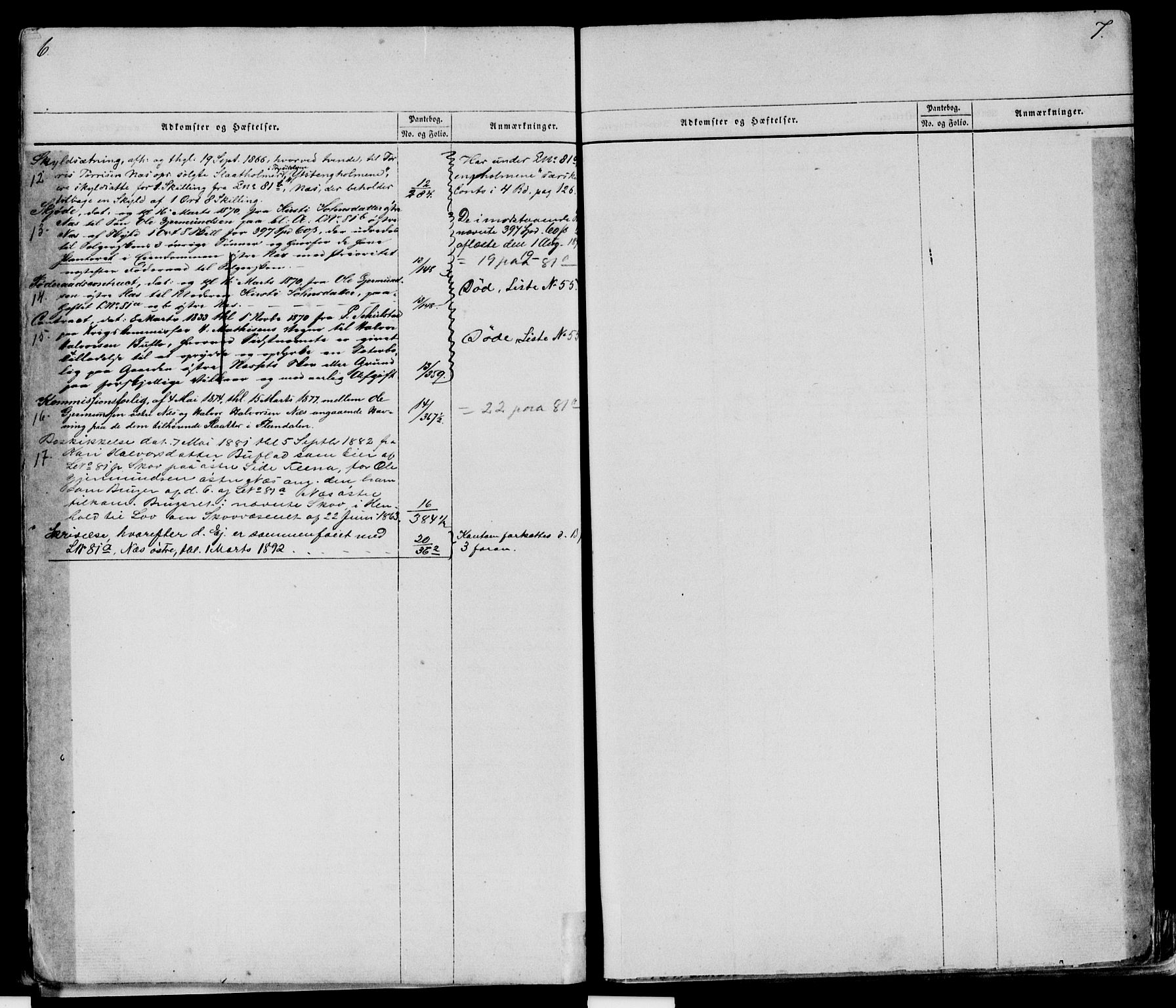Sør-Østerdal sorenskriveri, SAH/TING-018/H/Ha/Hab/L0037: Mortgage register no. 2, 1801-1888, p. 6-7