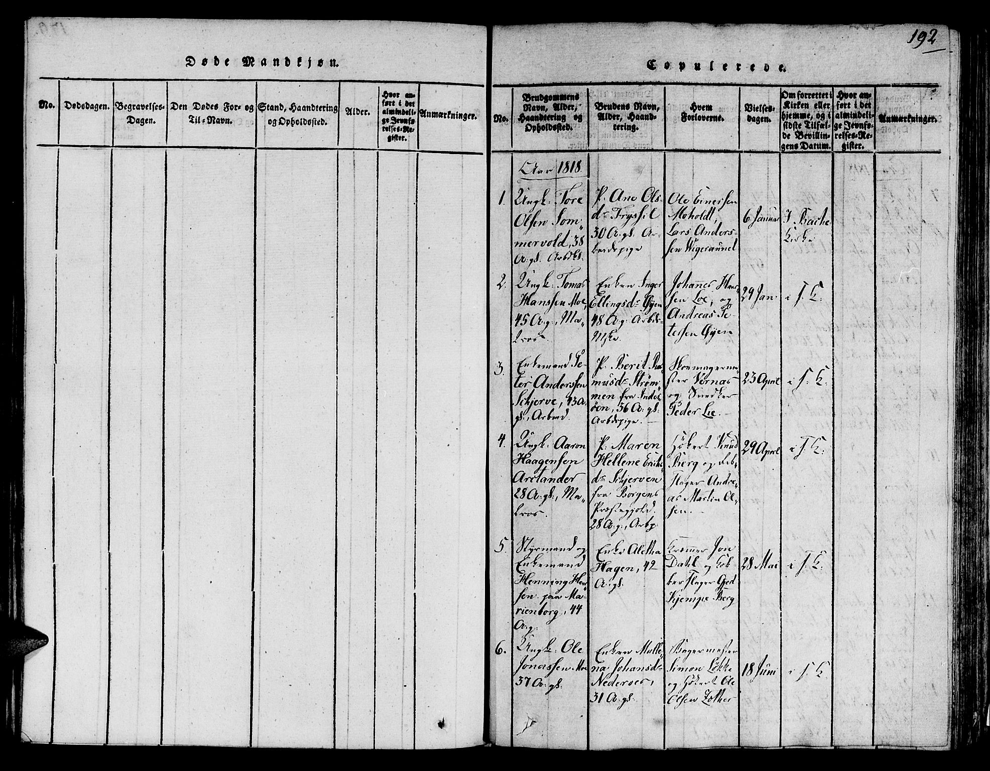 Ministerialprotokoller, klokkerbøker og fødselsregistre - Sør-Trøndelag, SAT/A-1456/606/L0283: Parish register (official) no. 606A03 /1, 1818-1823, p. 192