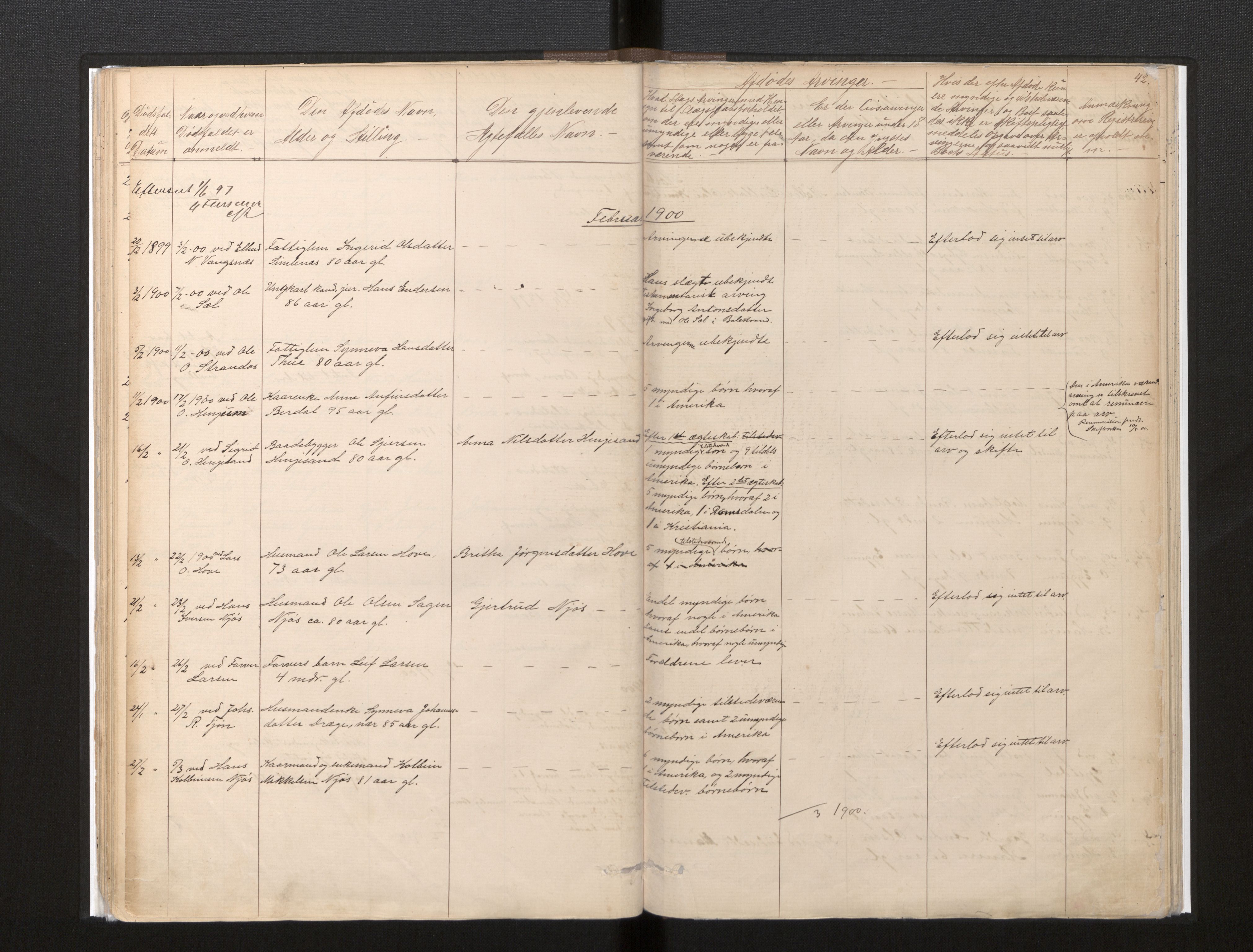 Lensmannen i Leikanger, AV/SAB-A-29201/0006/L0008: Dødsfallprotokoll, 1886-1911, p. 42