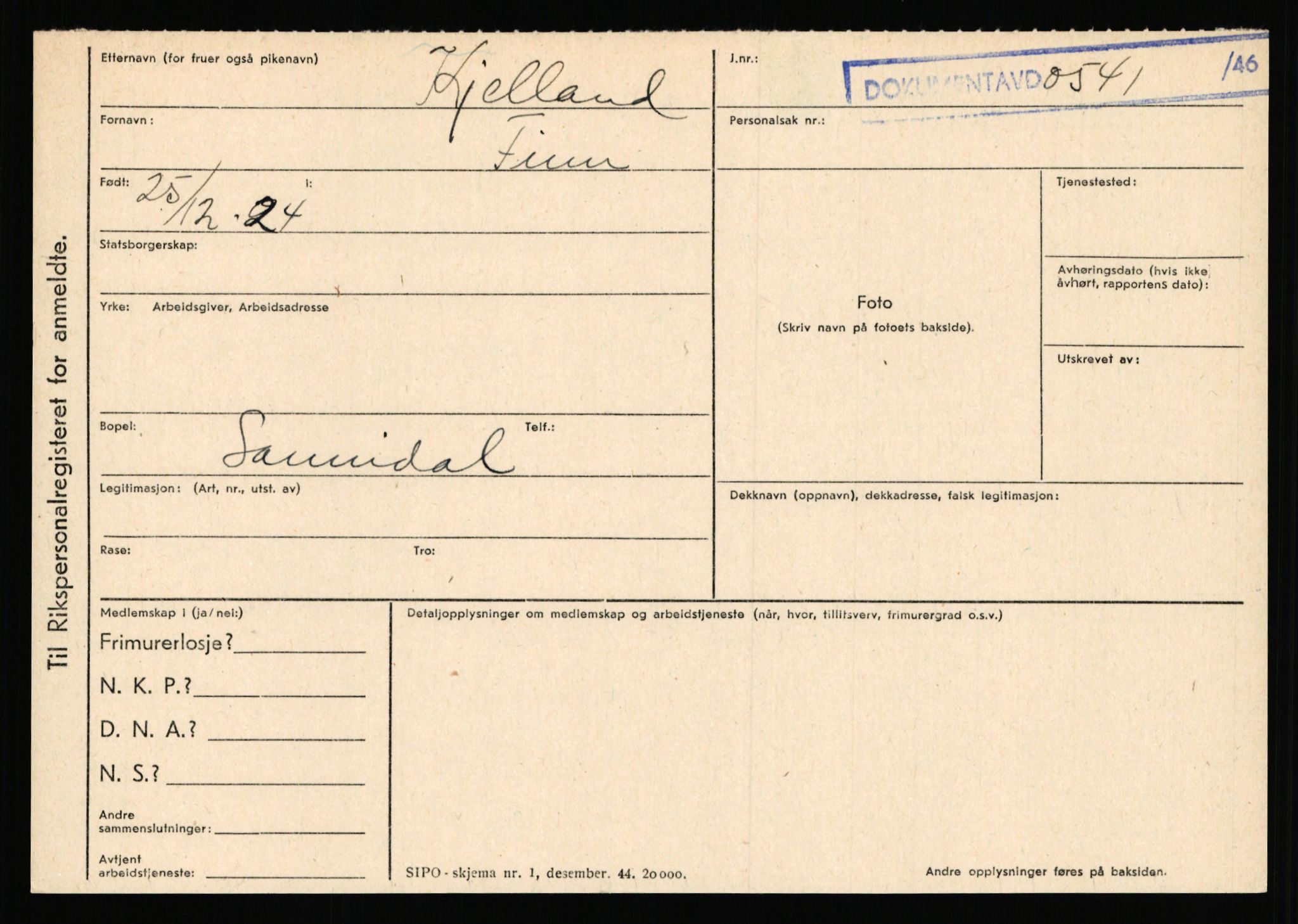 Statspolitiet - Hovedkontoret / Osloavdelingen, AV/RA-S-1329/C/Ca/L0008: Johan(nes)sen - Knoph, 1943-1945, p. 4005