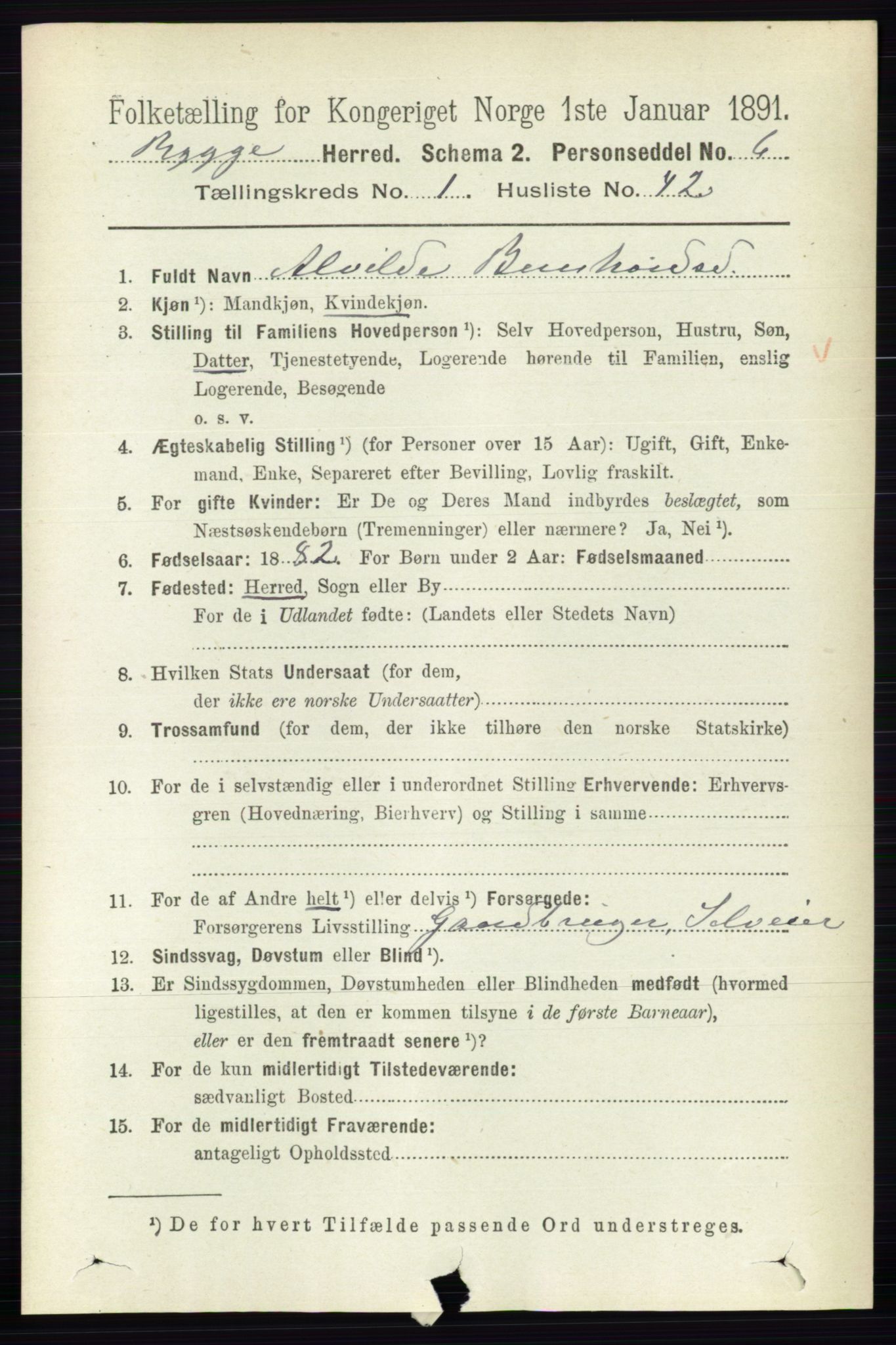 RA, 1891 census for 0136 Rygge, 1891, p. 402