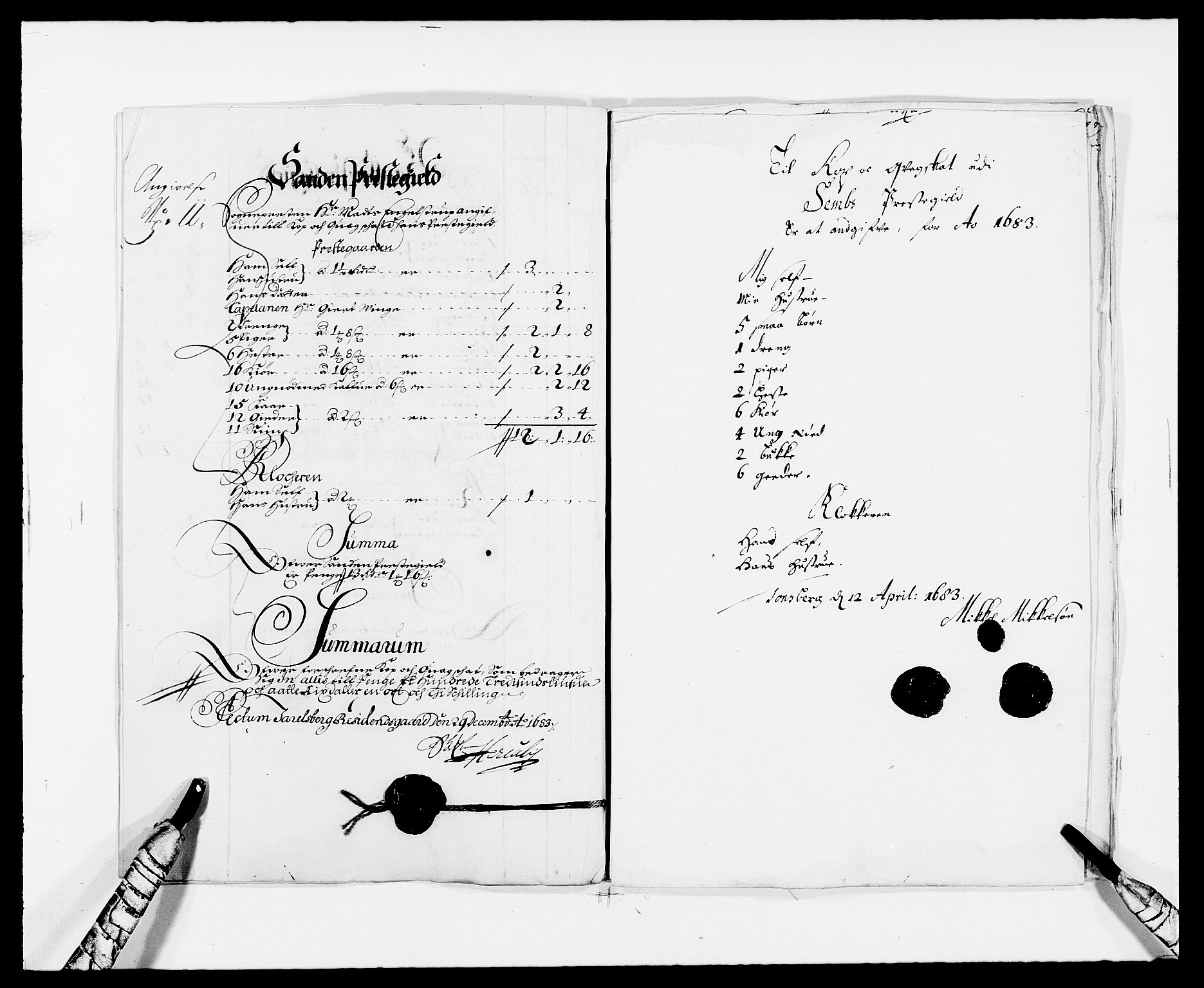 Rentekammeret inntil 1814, Reviderte regnskaper, Fogderegnskap, AV/RA-EA-4092/R32/L1853: Fogderegnskap Jarlsberg grevskap, 1683, p. 155