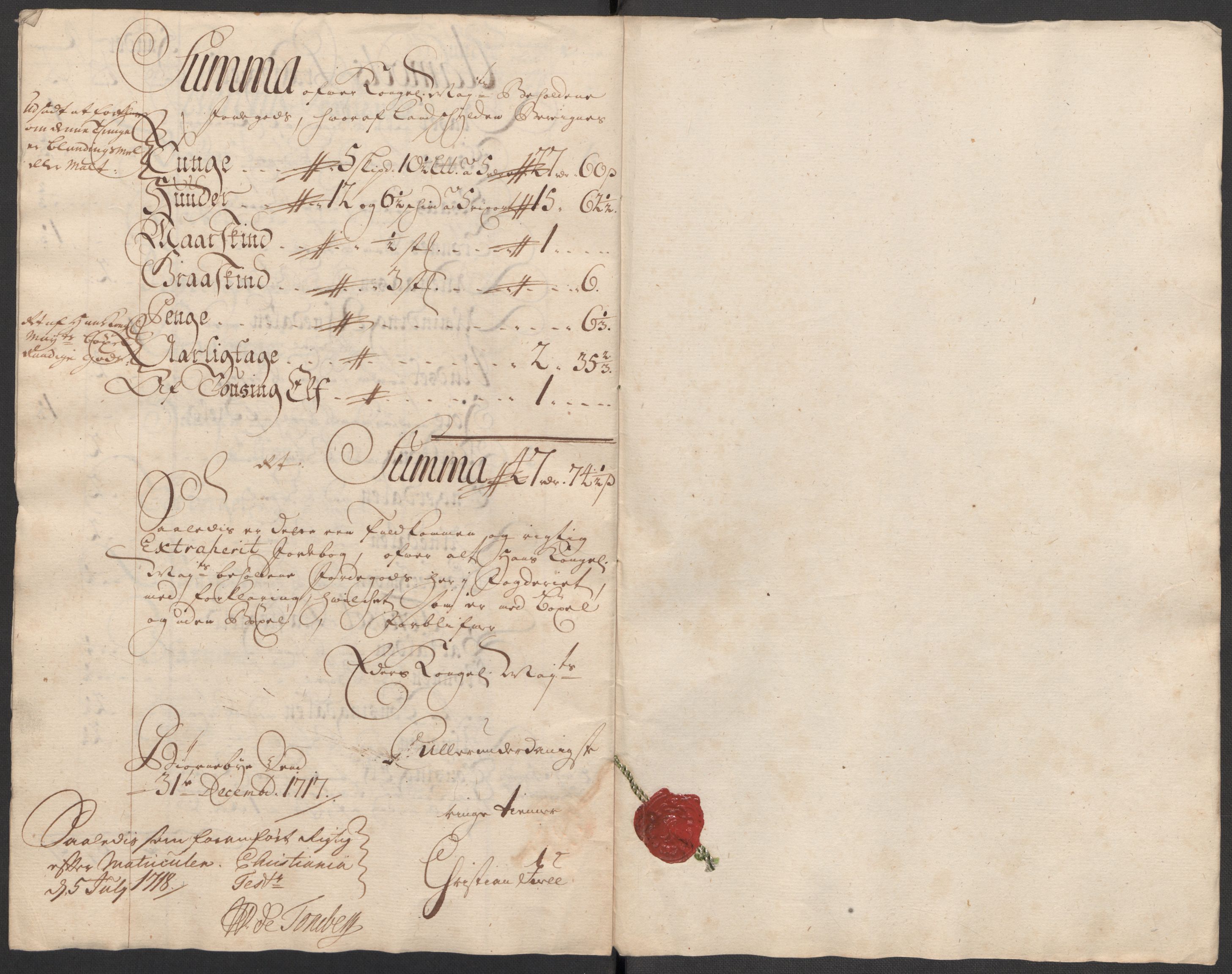 Rentekammeret inntil 1814, Reviderte regnskaper, Fogderegnskap, AV/RA-EA-4092/R13/L0856: Fogderegnskap Solør, Odal og Østerdal, 1717, p. 207