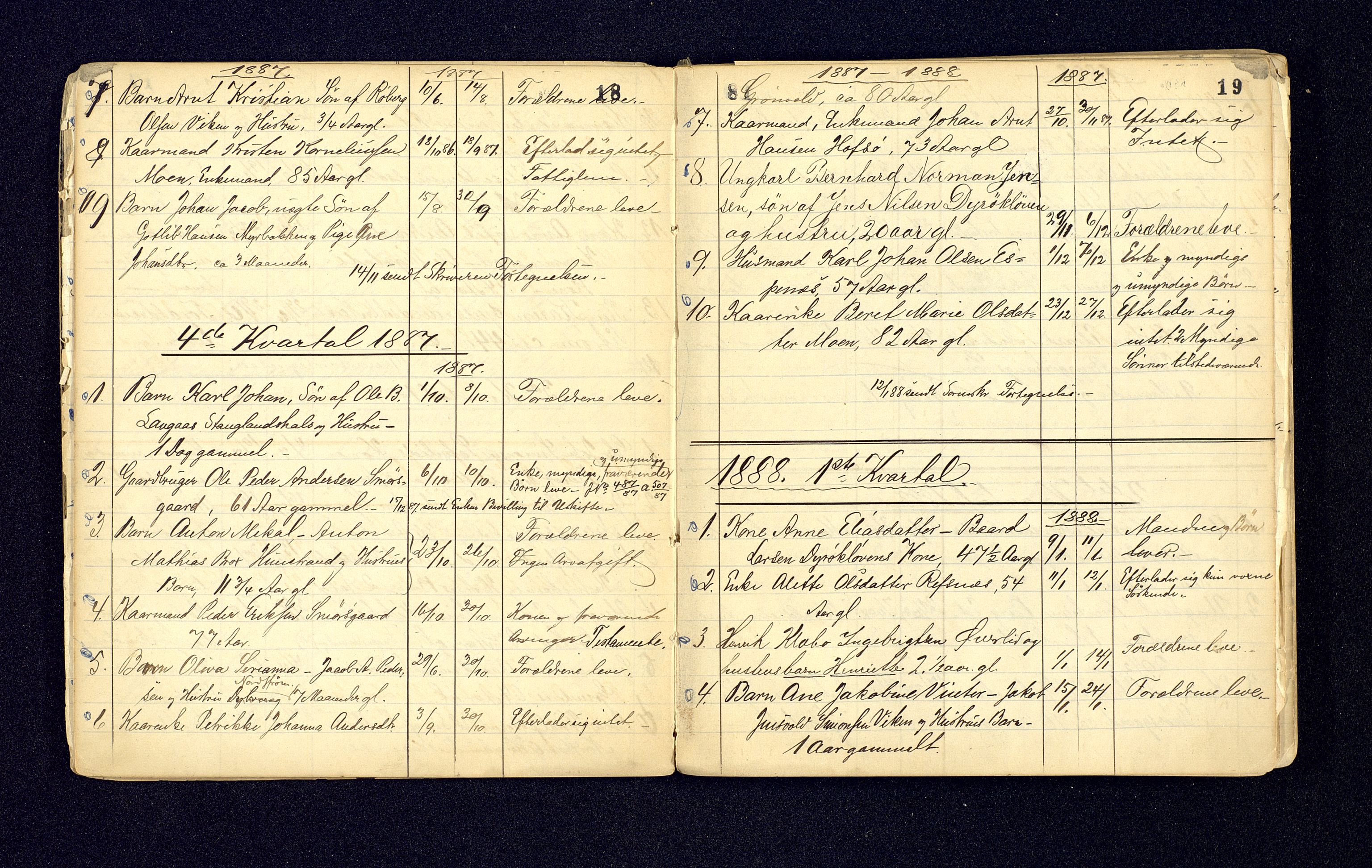 Tranøy lensmannskontor (Sørreisa lensmannskontor), SATØ/SATØ-46/1/F/Fi/Fia/L0146/0001: Dødsfallsprotokoller / Dødsfallsprotokoller, 1884-1896, p. 18-19