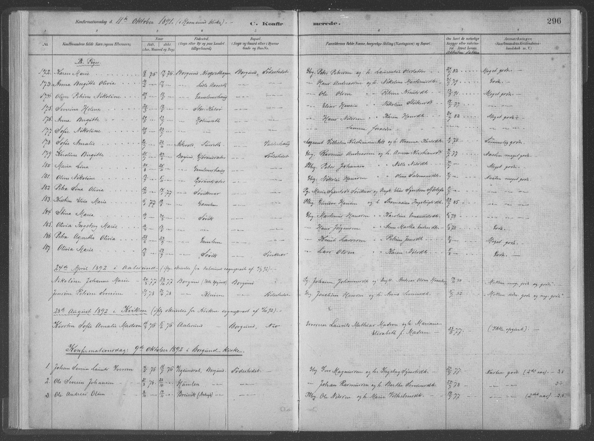 Ministerialprotokoller, klokkerbøker og fødselsregistre - Møre og Romsdal, SAT/A-1454/528/L0402: Parish register (official) no. 528A12II, 1880-1903, p. 296