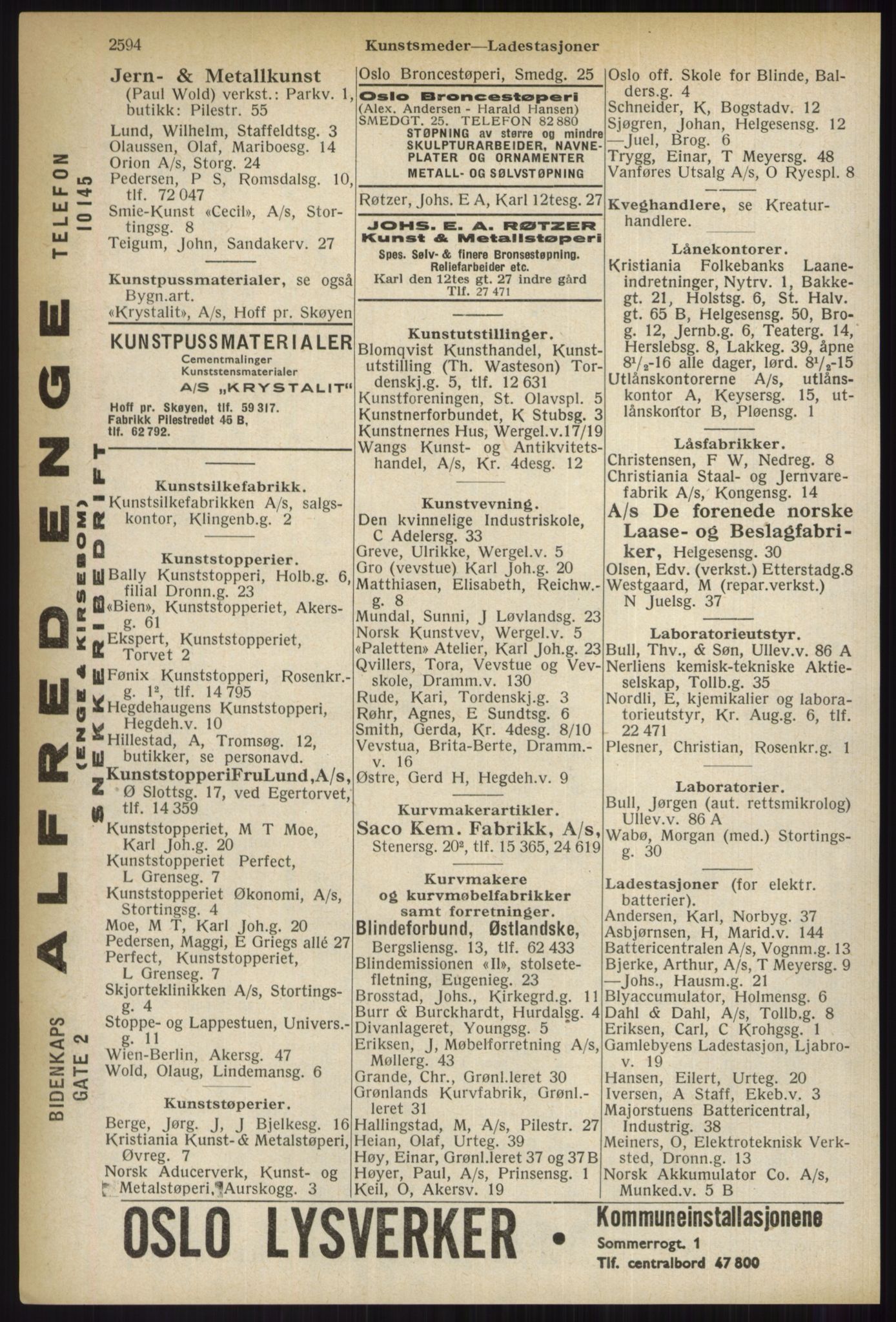 Kristiania/Oslo adressebok, PUBL/-, 1937, p. 2594