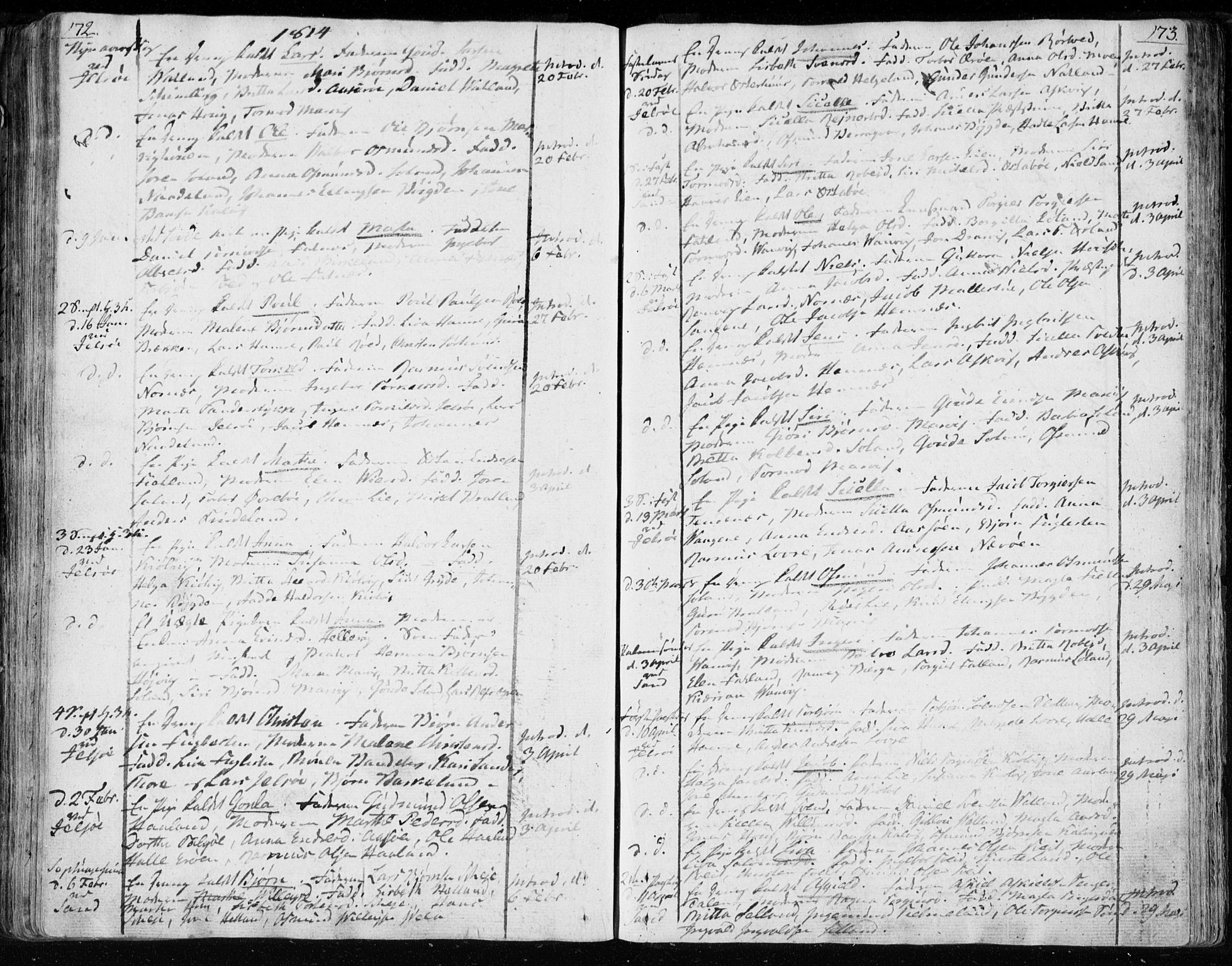Jelsa sokneprestkontor, SAST/A-101842/01/IV: Parish register (official) no. A 4, 1796-1816, p. 172-173