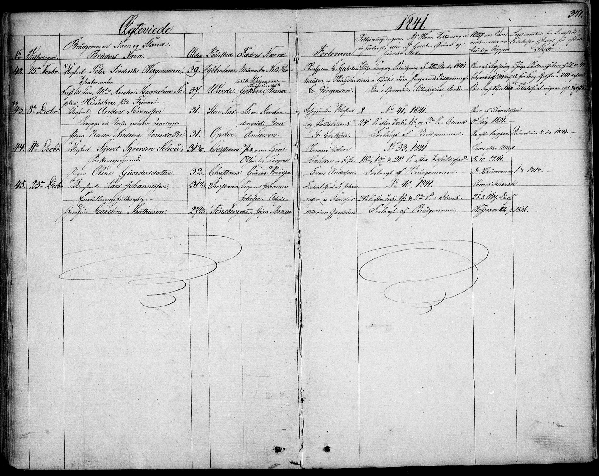 Garnisonsmenigheten Kirkebøker, SAO/A-10846/F/Fa/L0006: Parish register (official) no. 6, 1828-1841, p. 371