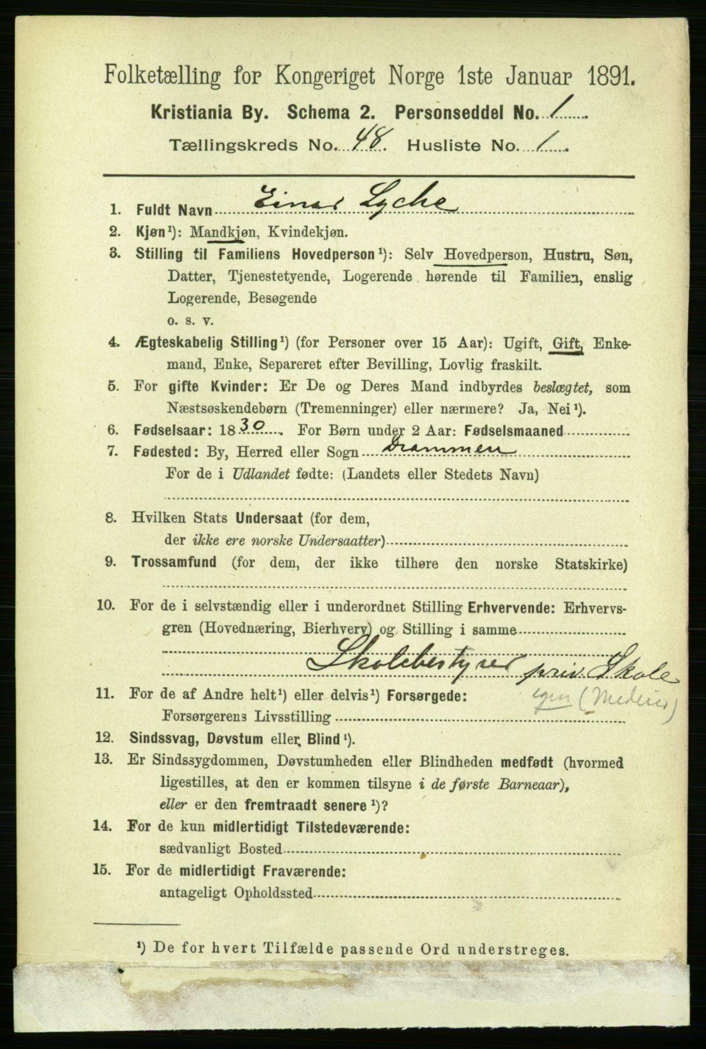 RA, 1891 census for 0301 Kristiania, 1891, p. 28384