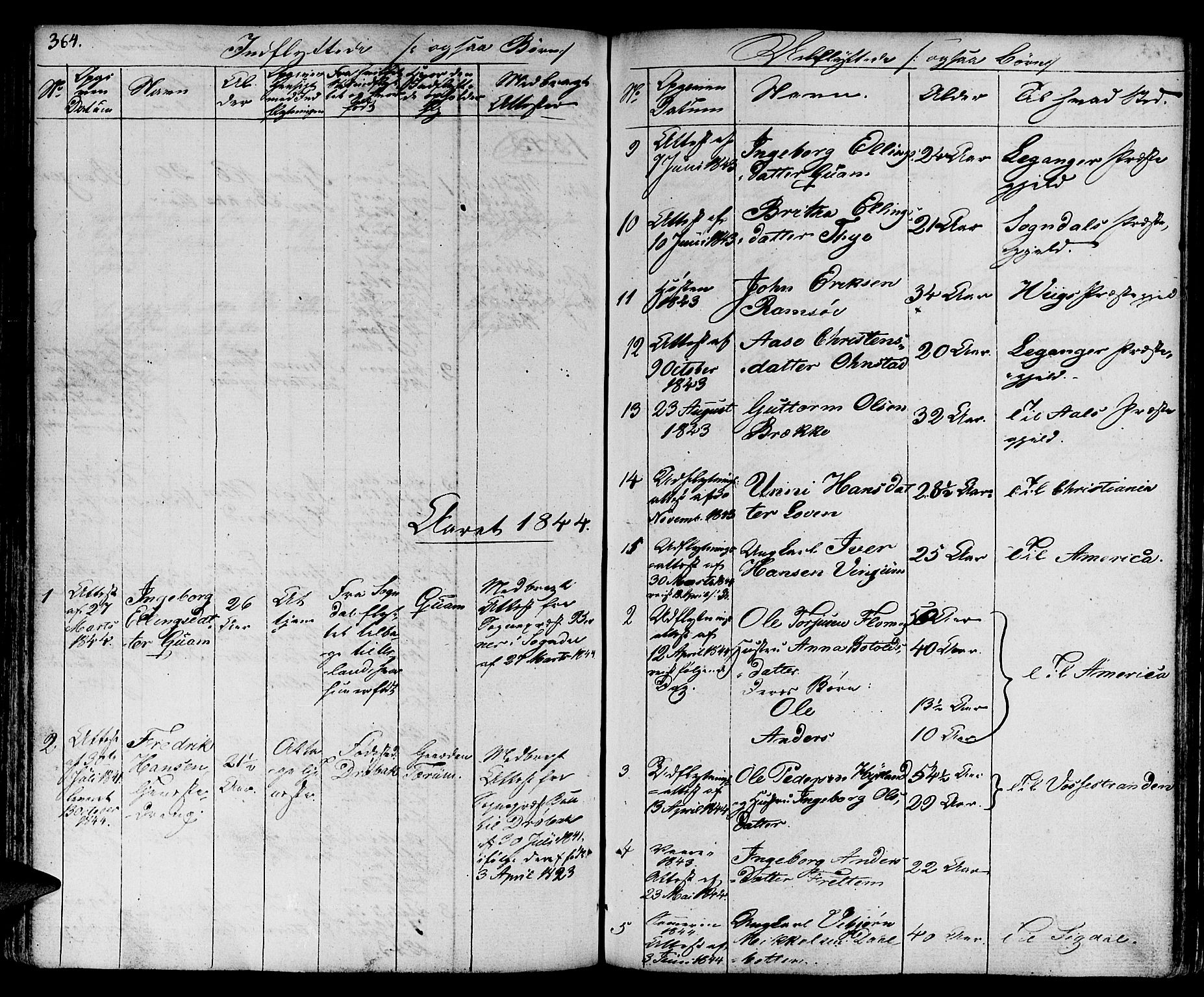 Aurland sokneprestembete, AV/SAB-A-99937/H/Ha/Haa/L0006: Parish register (official) no. A 6, 1821-1859, p. 364