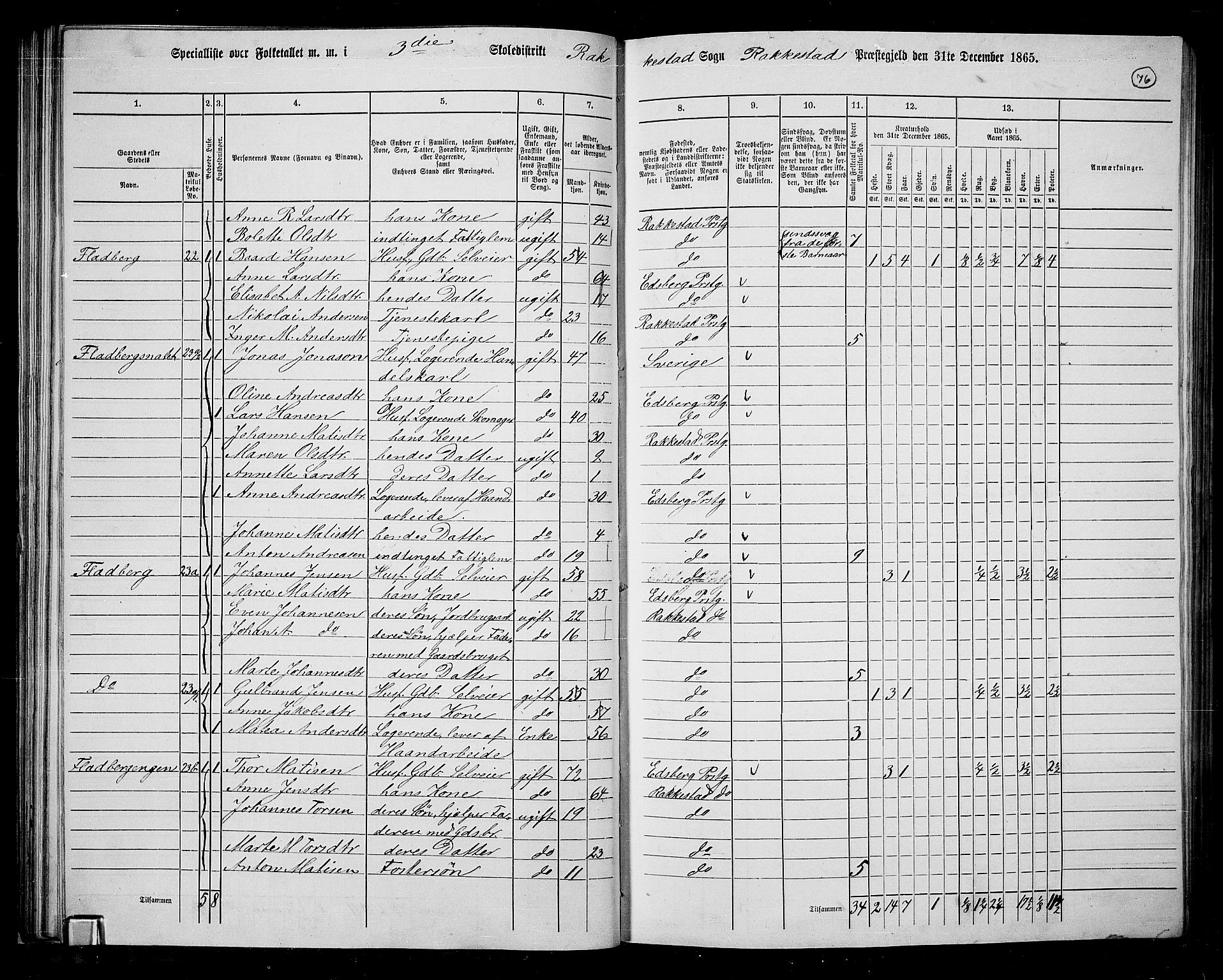 RA, 1865 census for Rakkestad, 1865, p. 75