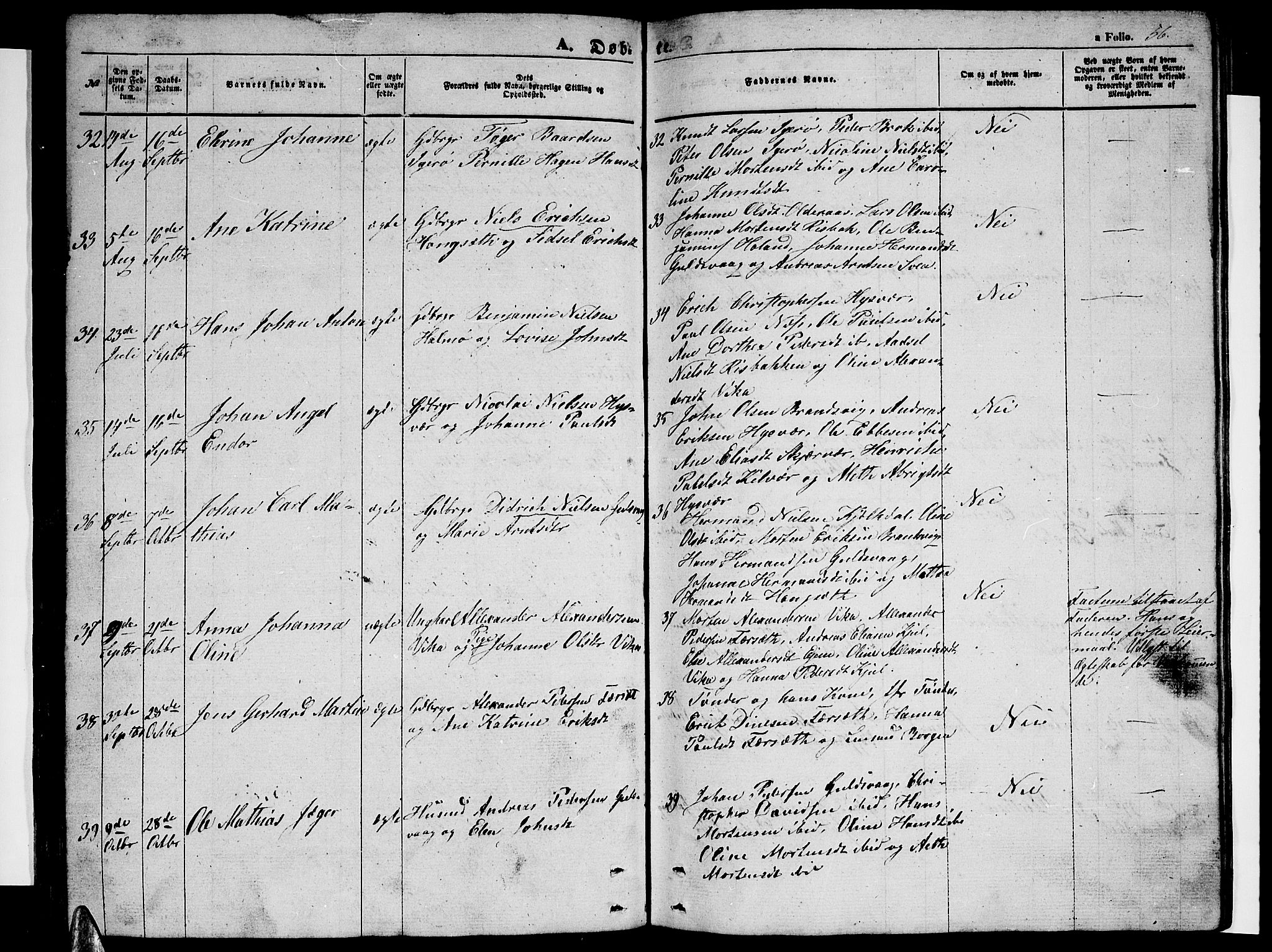 Ministerialprotokoller, klokkerbøker og fødselsregistre - Nordland, AV/SAT-A-1459/816/L0251: Parish register (copy) no. 816C01, 1852-1870, p. 56