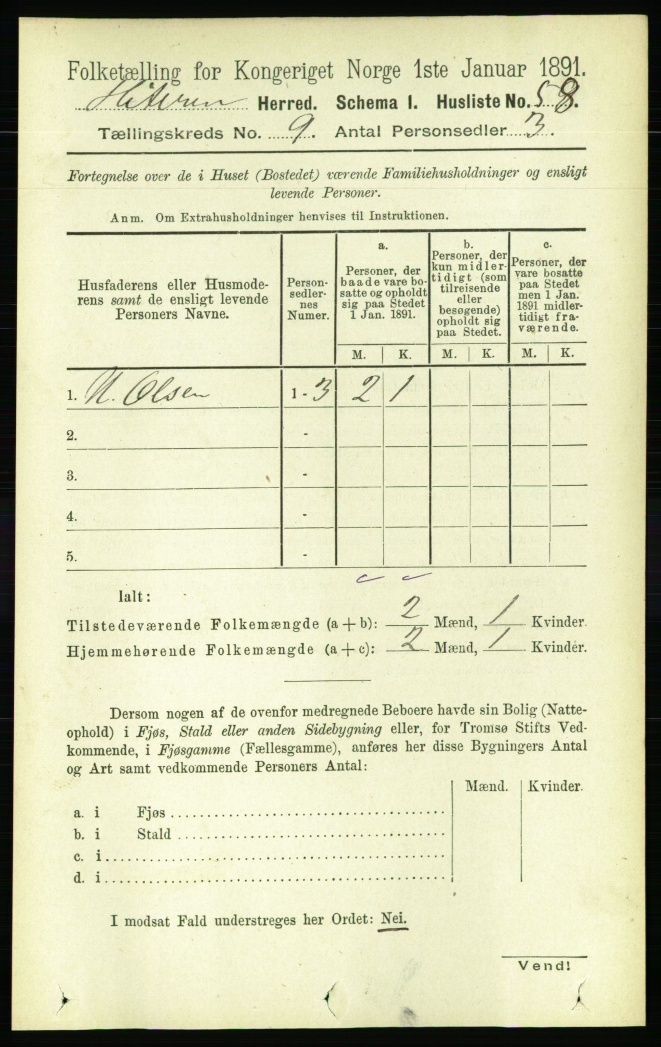 RA, 1891 census for 1617 Hitra, 1891, p. 1735