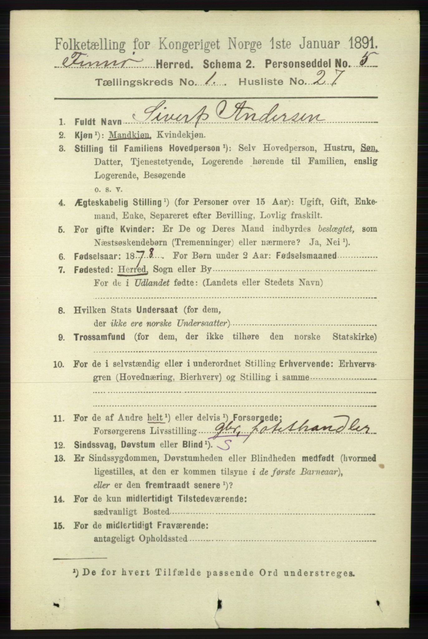 RA, 1891 census for 1141 Finnøy, 1891, p. 183