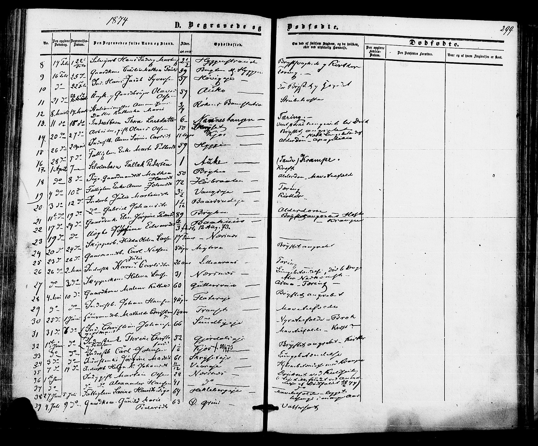 Røyken kirkebøker, SAKO/A-241/F/Fa/L0006: Parish register (official) no. 6, 1857-1875, p. 299
