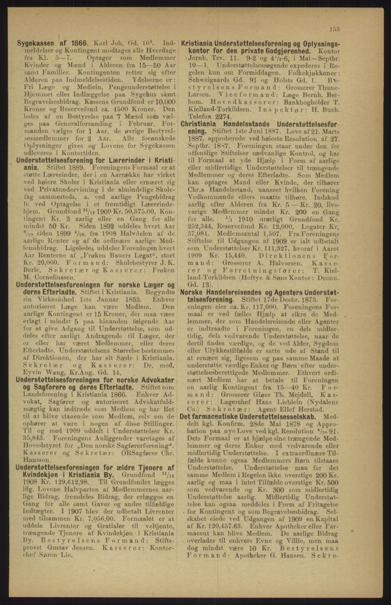Kristiania/Oslo adressebok, PUBL/-, 1911, p. 153
