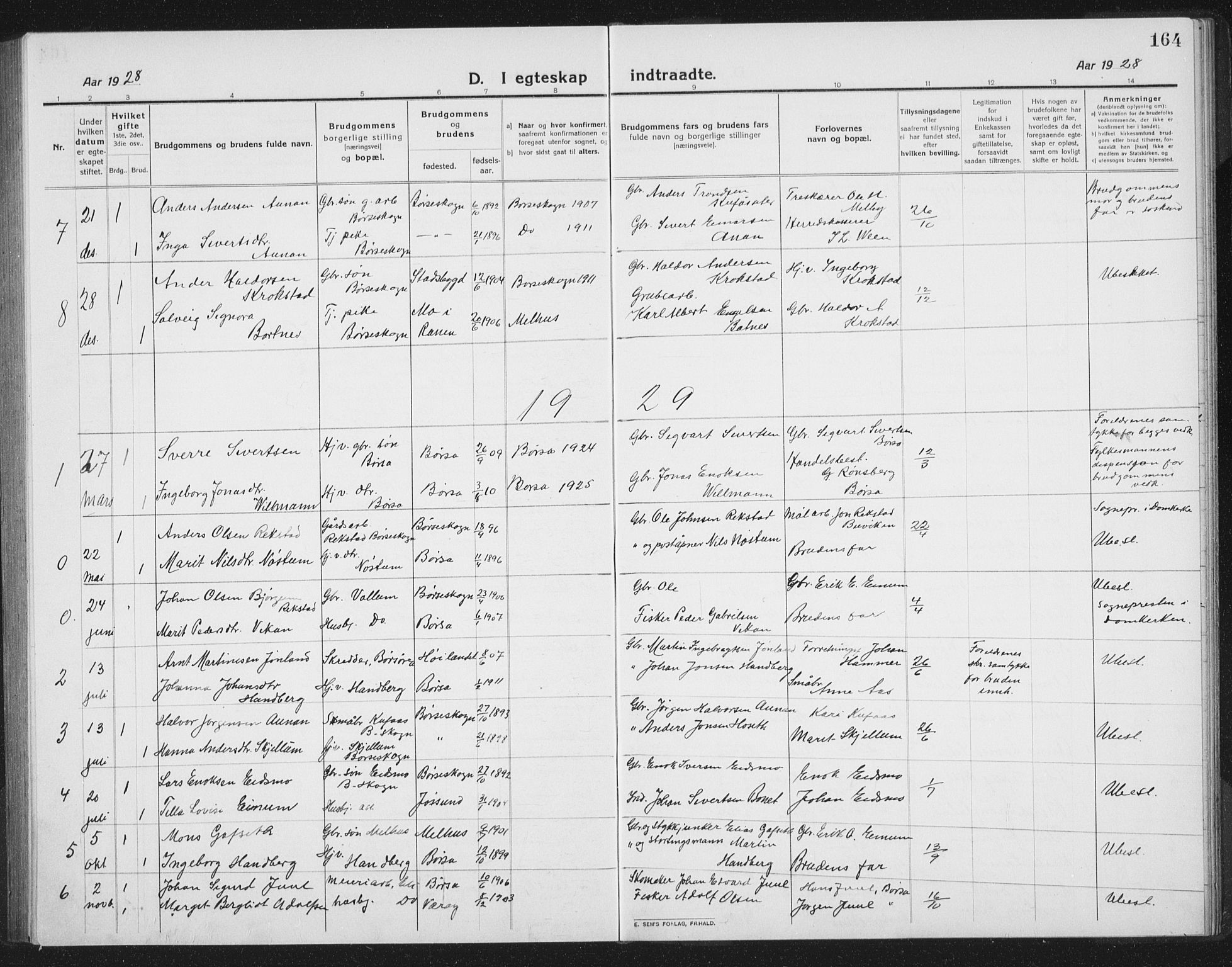 Ministerialprotokoller, klokkerbøker og fødselsregistre - Sør-Trøndelag, SAT/A-1456/665/L0778: Parish register (copy) no. 665C03, 1916-1938, p. 164
