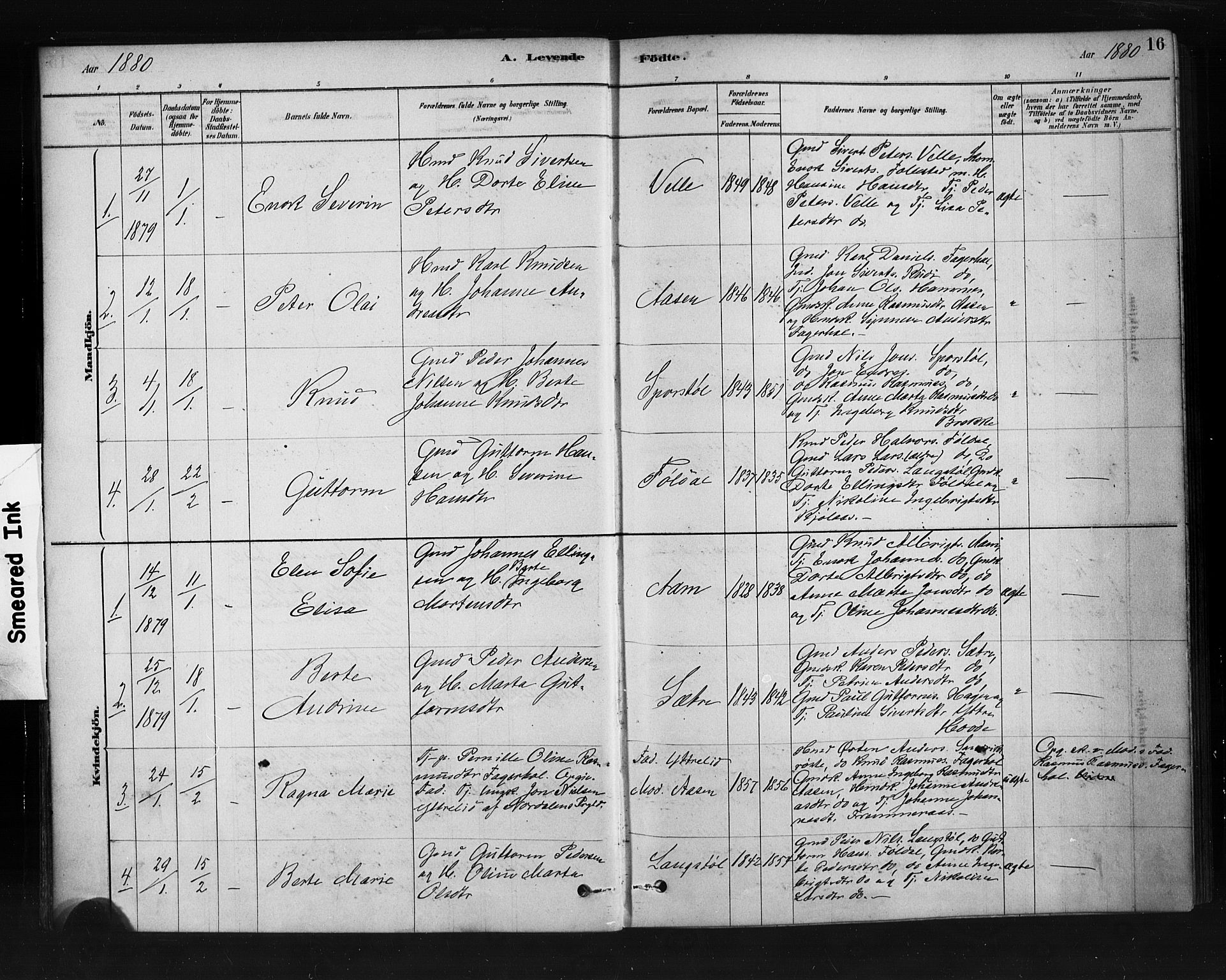 Ministerialprotokoller, klokkerbøker og fødselsregistre - Møre og Romsdal, AV/SAT-A-1454/513/L0176: Parish register (official) no. 513A03, 1877-1889, p. 16