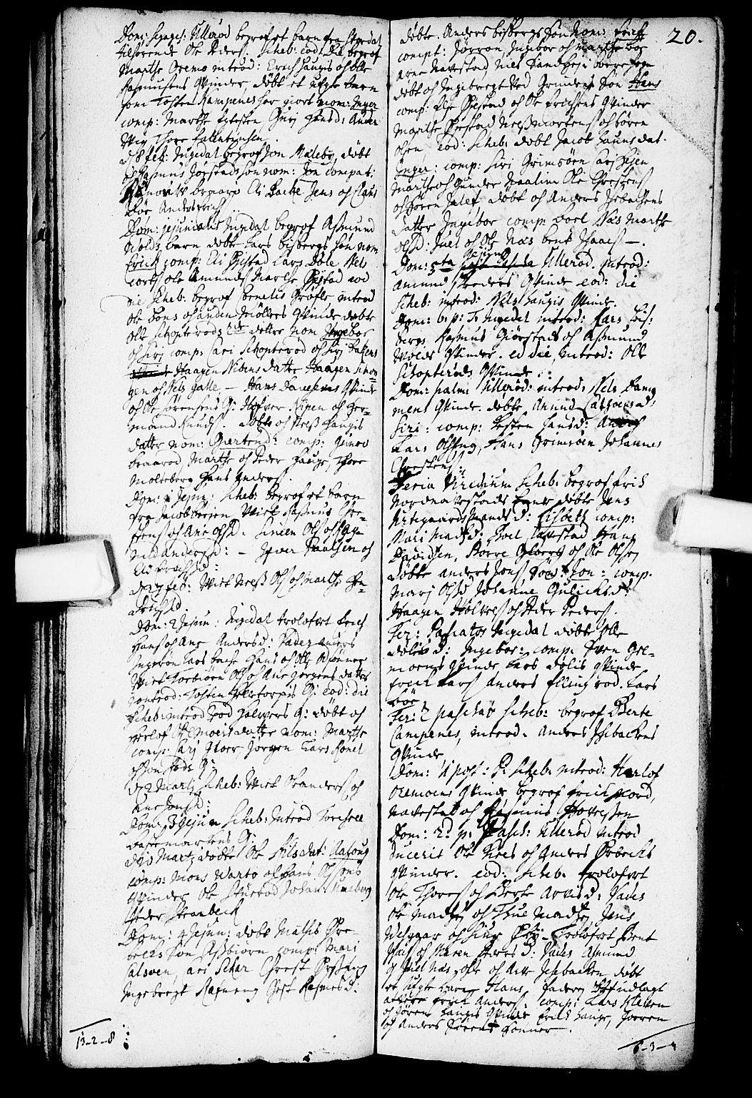 Skjeberg prestekontor Kirkebøker, SAO/A-10923/F/Fa/L0001: Parish register (official) no. I 1, 1702-1725, p. 20